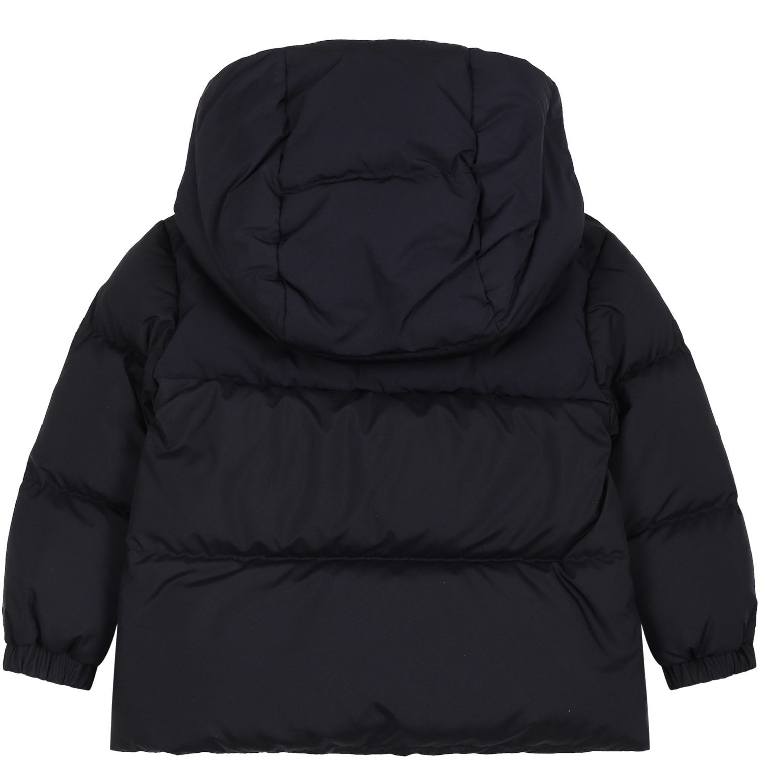 Shop Moncler Blue Joe Down Jacket For Baby Boy With Logo