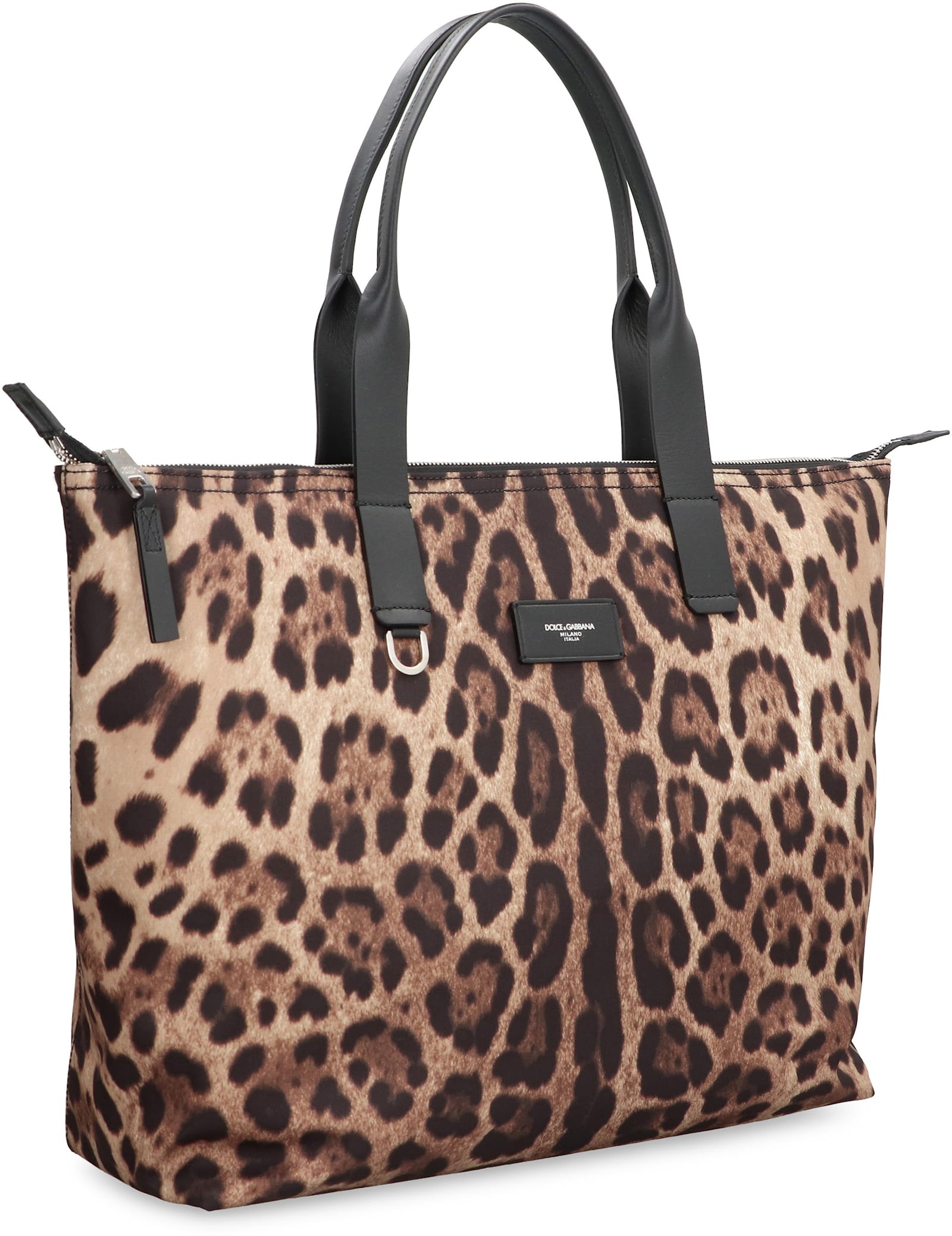 Dolce & Gabbana Nylon Shopper Bag In Animalier