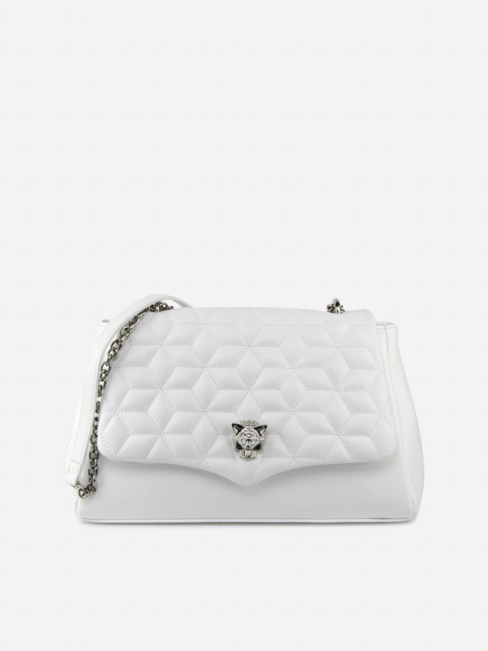 Marc Ellis White Kendal Bag In Quilted-effect Leather