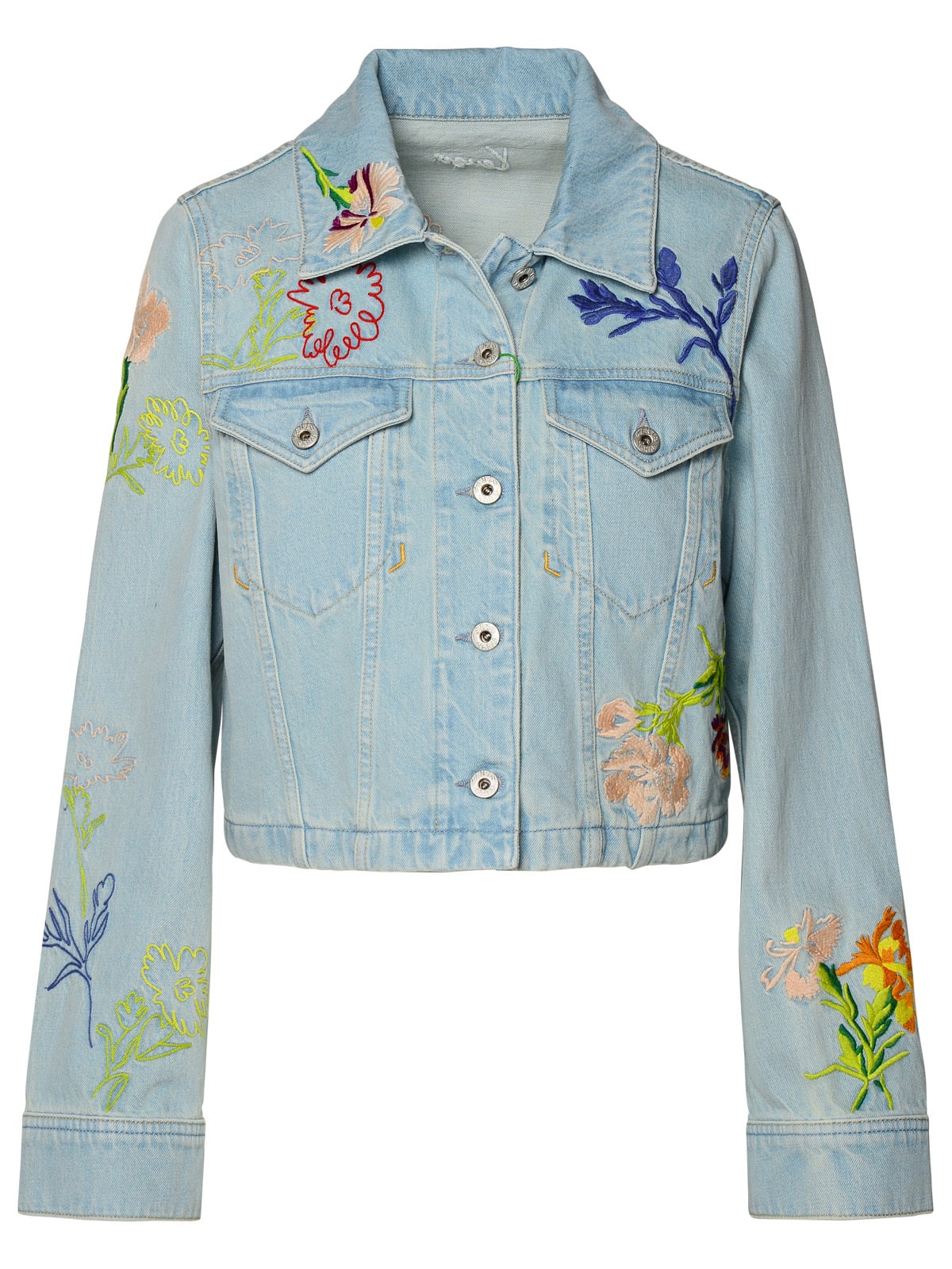 Drawn Flowers Denim Jacket