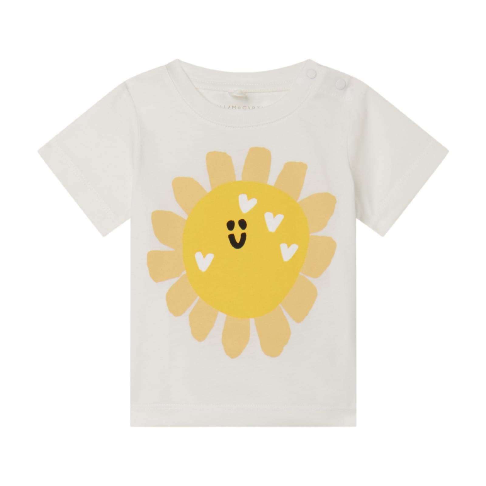 Shop Stella Mccartney T-shirt With Print In Cream