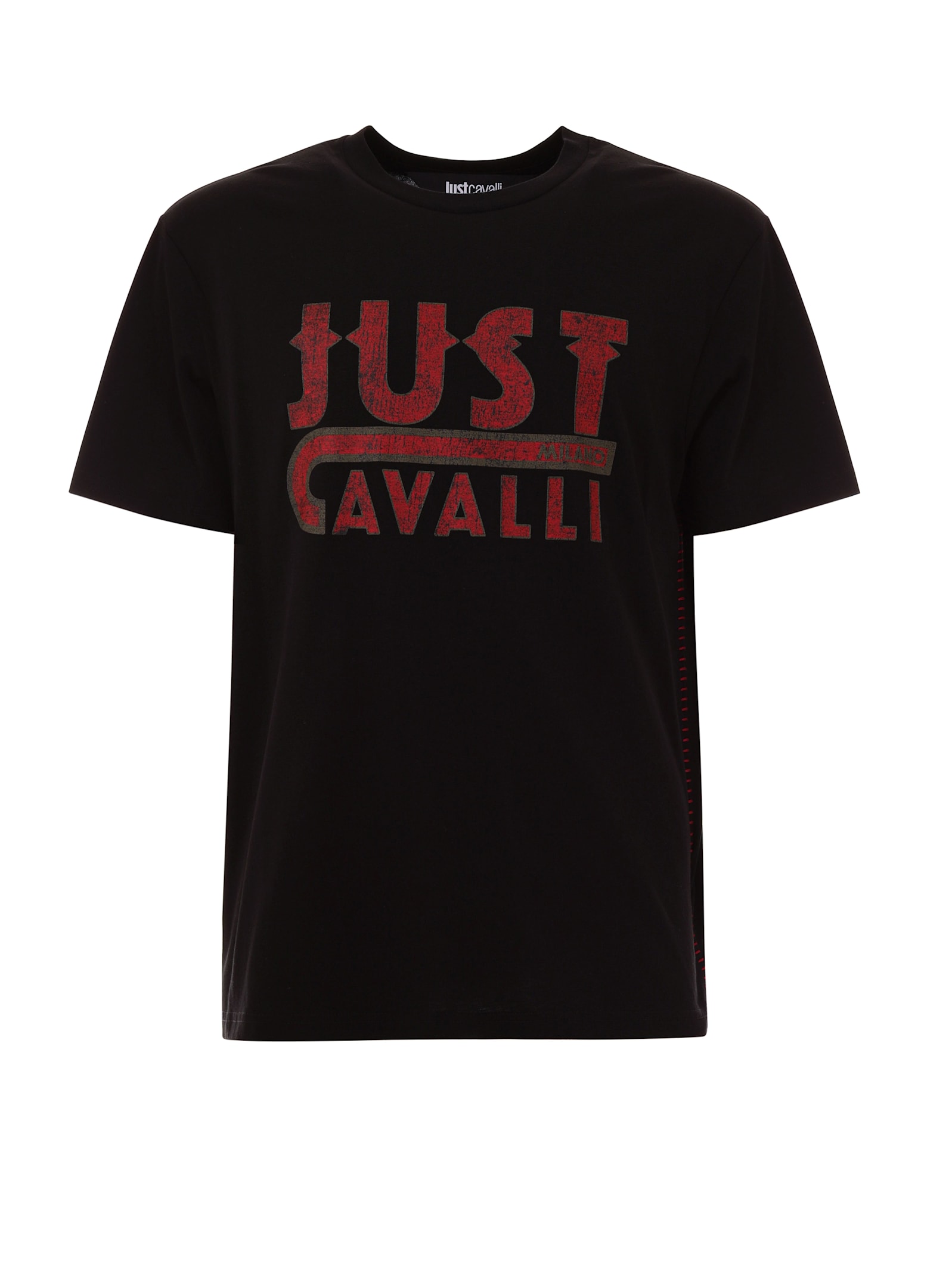 Roberto Cavalli Black T-shirt With Just Cavalli Logo In Black