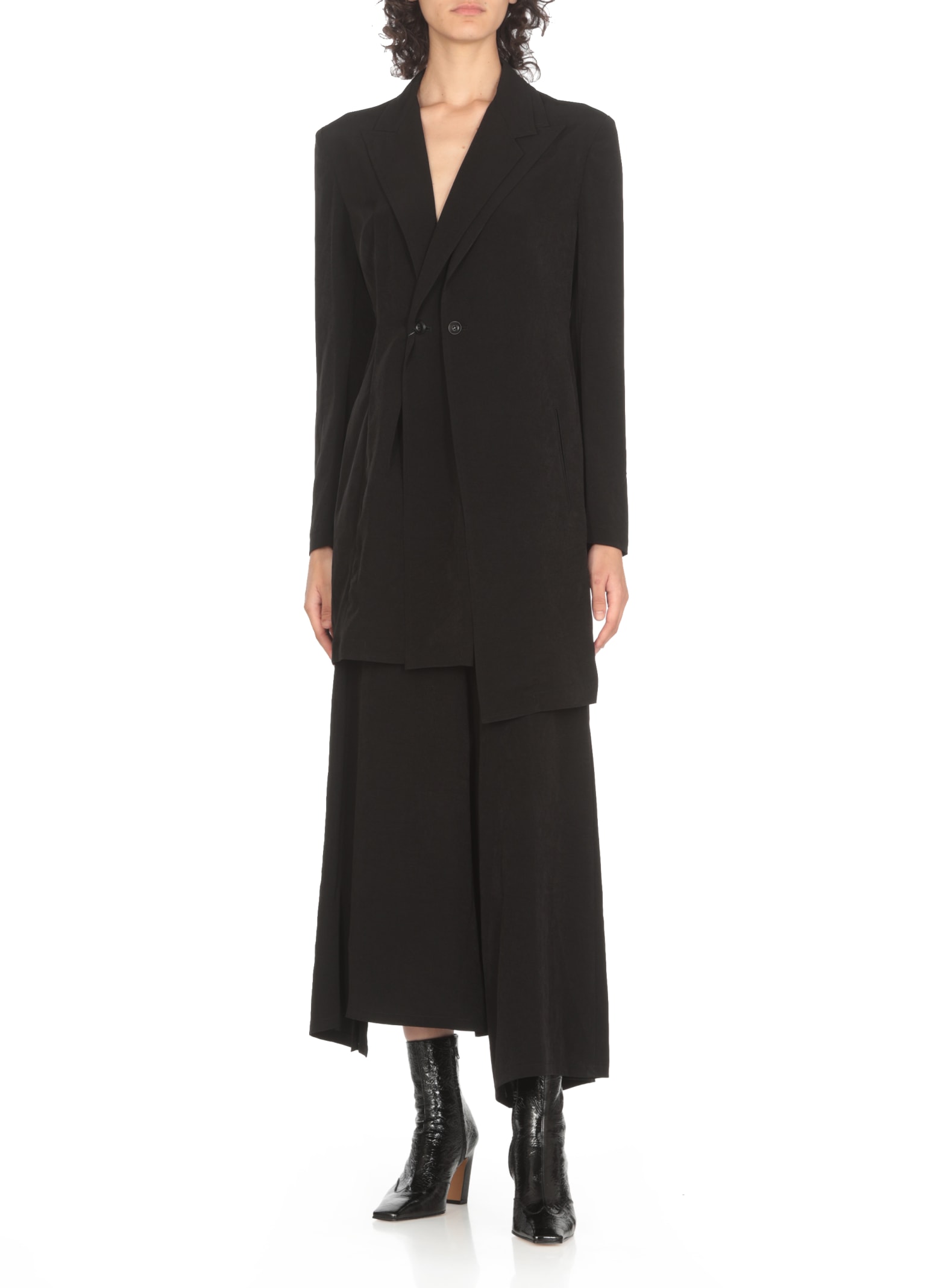 Shop Y's Raincoat With Button In Black