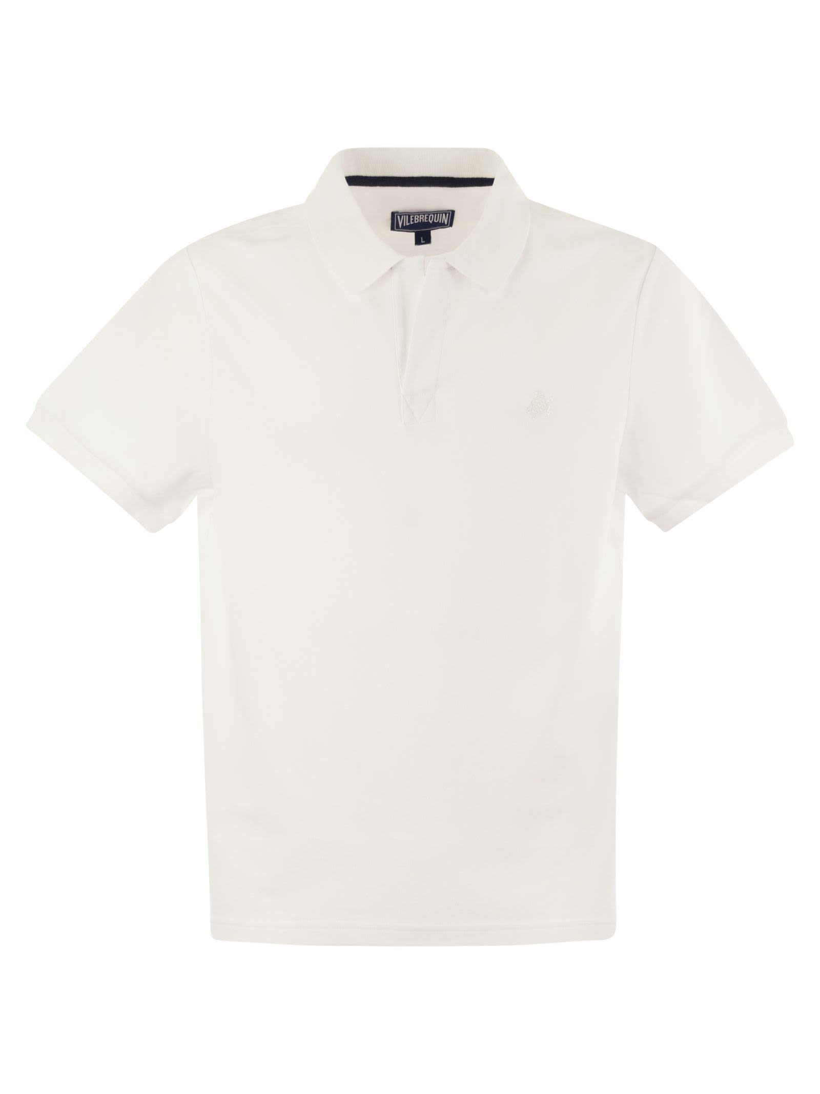 Shop Vilebrequin Organic Cotton Pique Polo Shirt In White