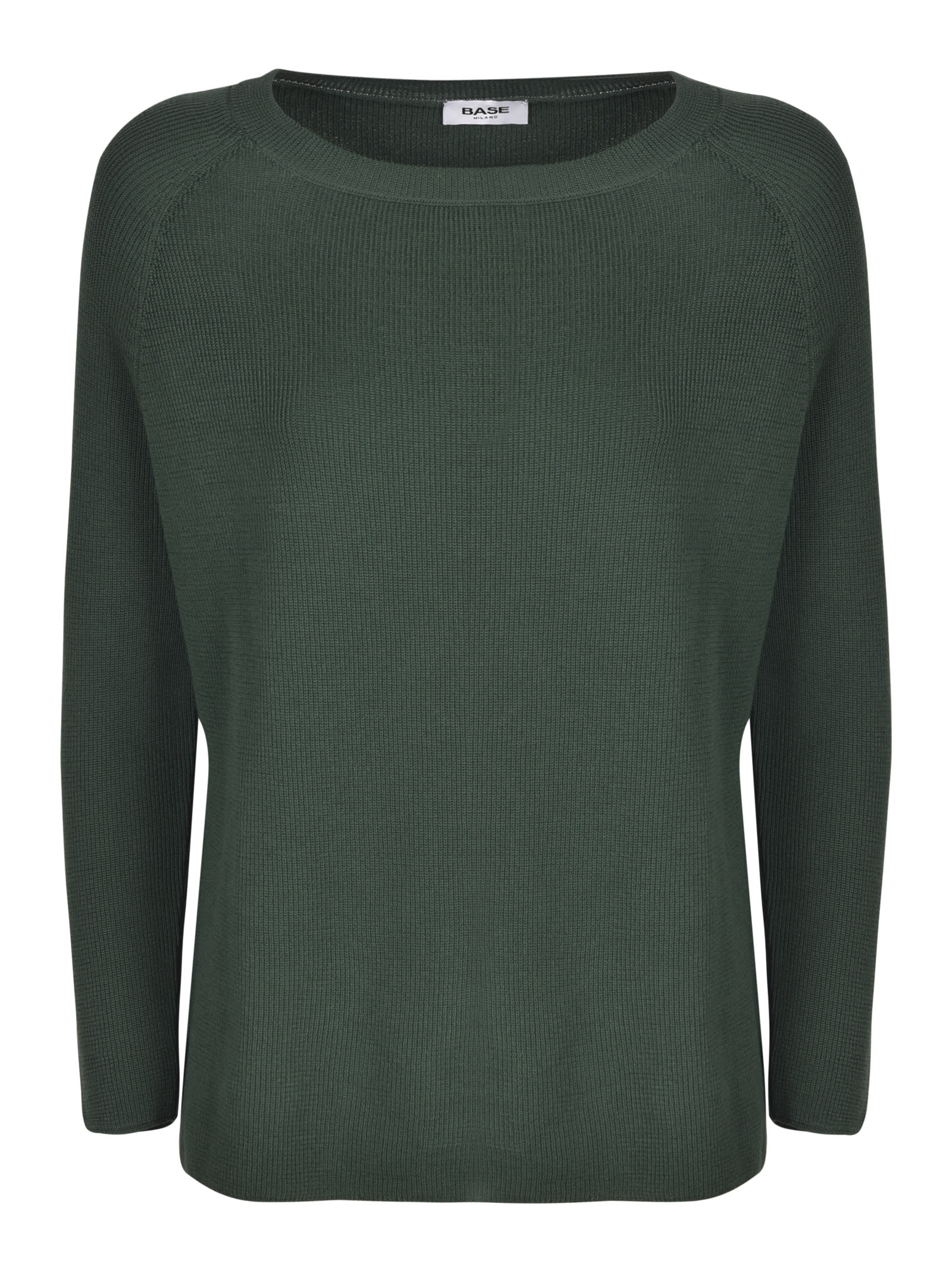 Base Rib Knit Plain Sweatshirt