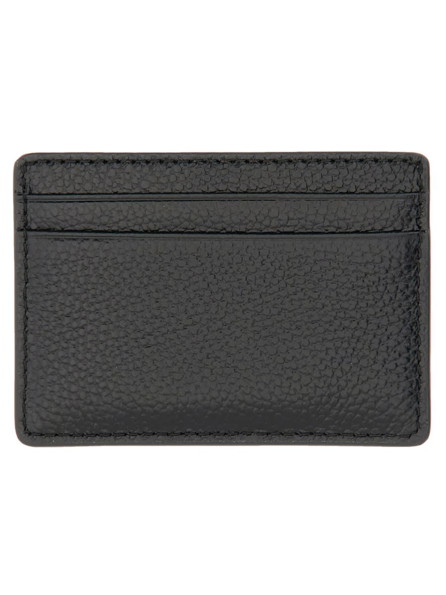 Shop Michael Kors Leather Card Holder In Black