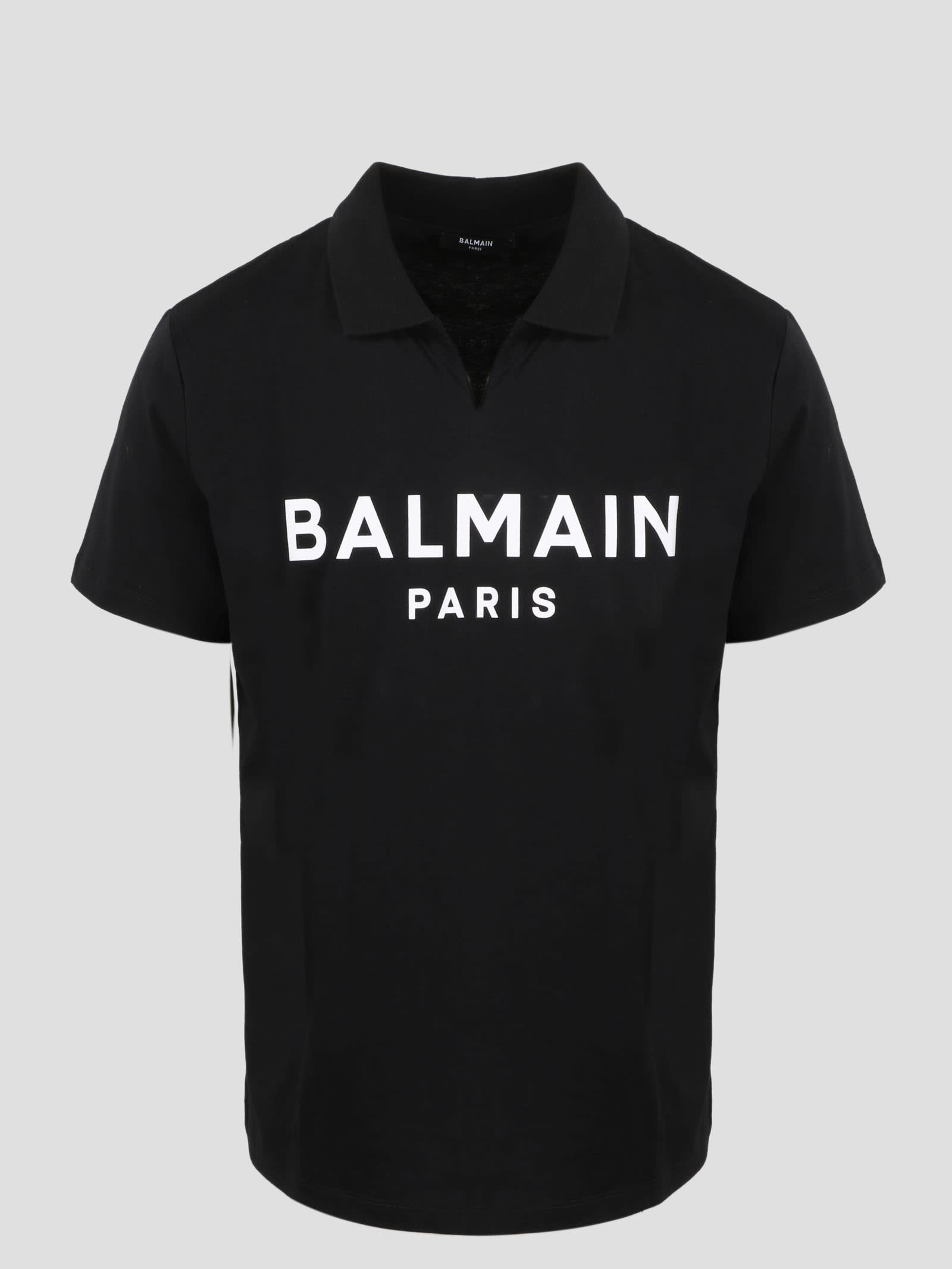 Balmain Logo Polo In Black