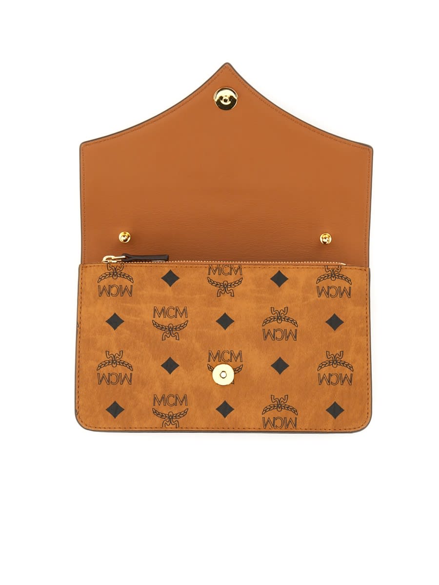 Shop Mcm Mini Diamond Bag In Brown