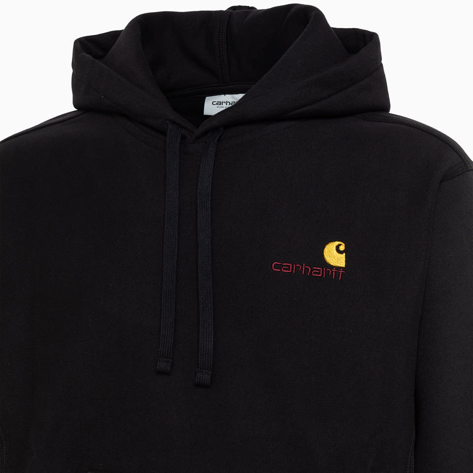Shop Carhartt American Script Hooded Sweatshirt In Black