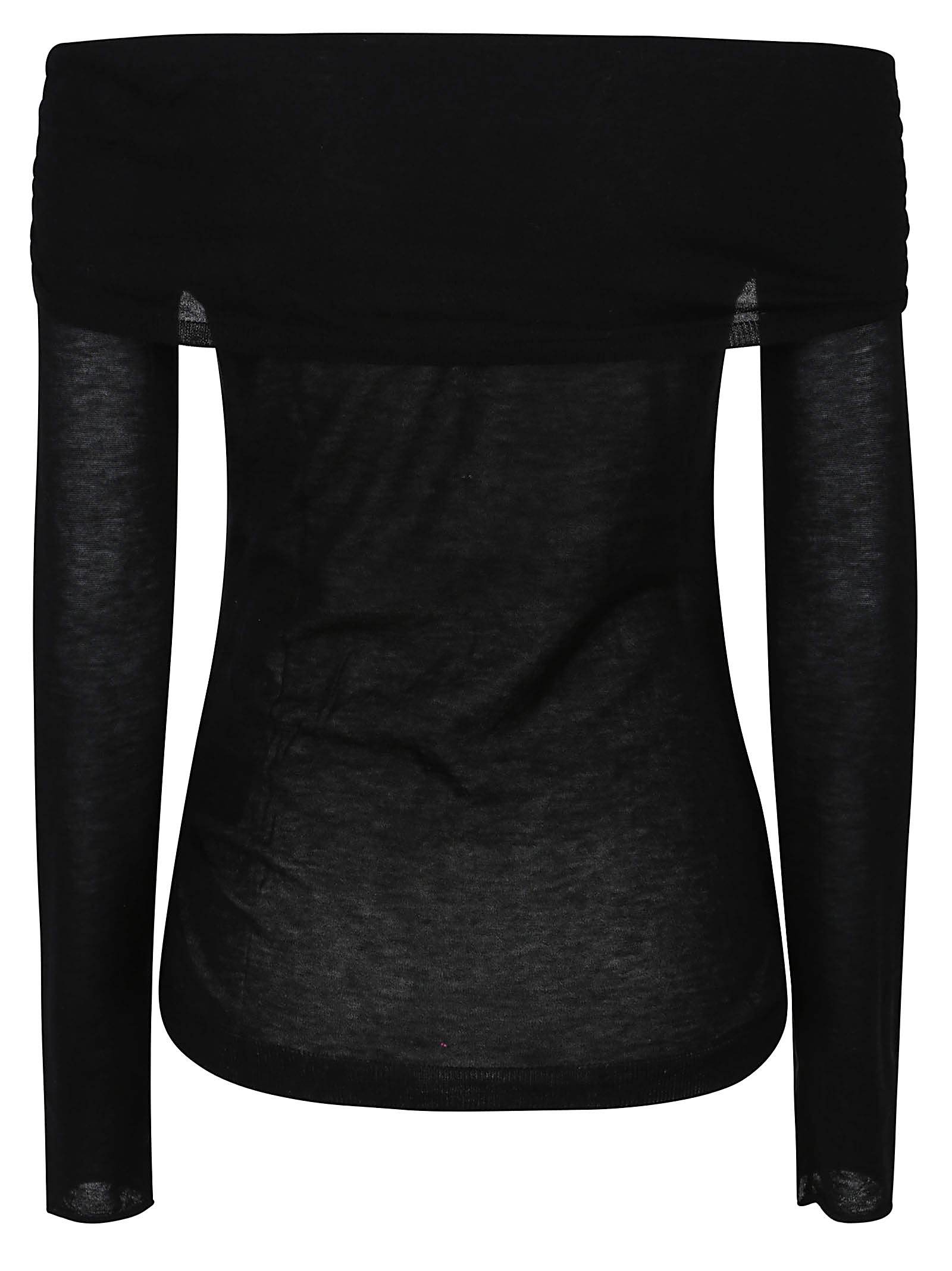 Patrizia Pepe Off-shoulder Side-tie Sweater In Black