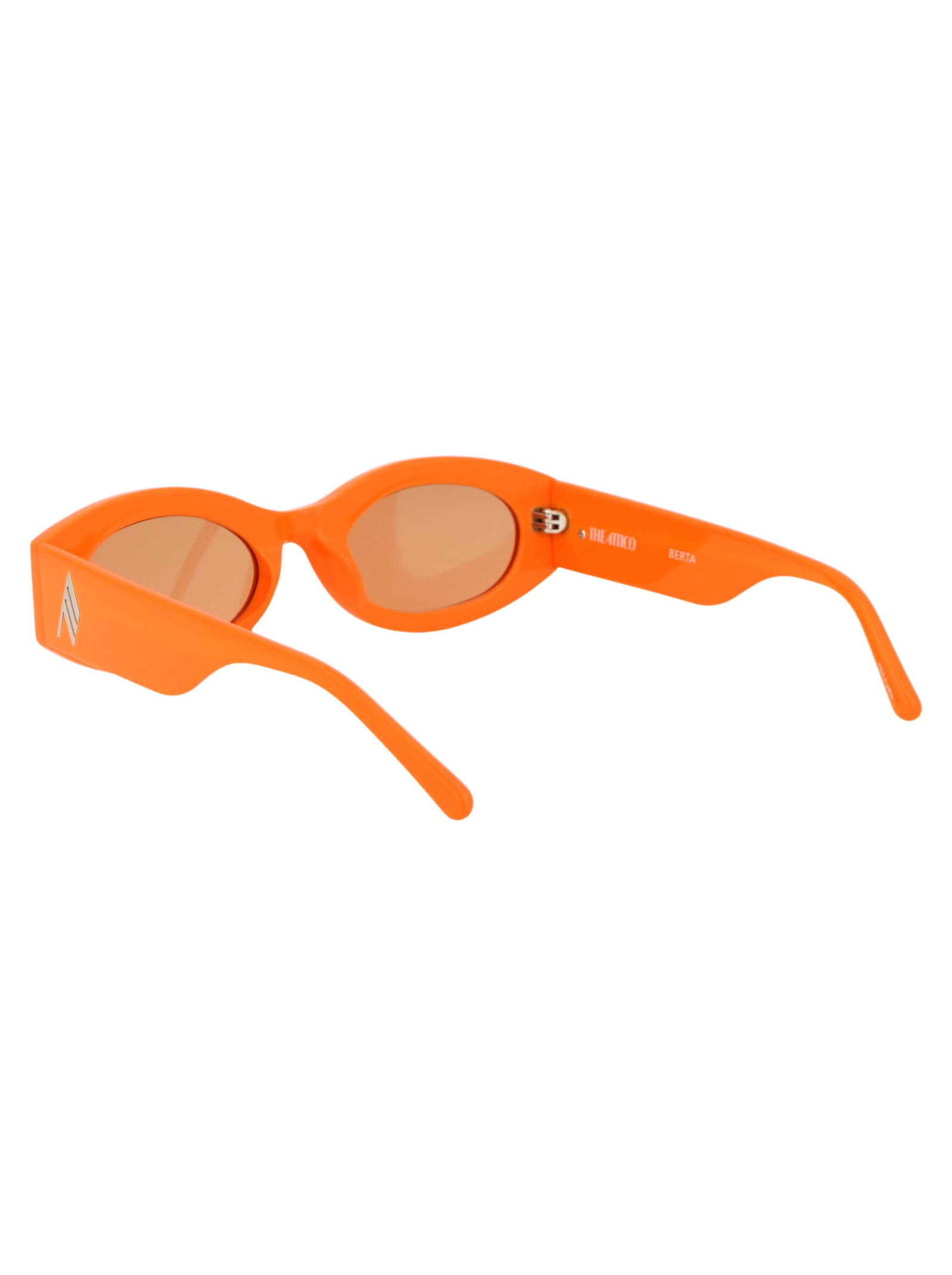 Shop Attico Berta Sunglasses In Orange/silver/orange