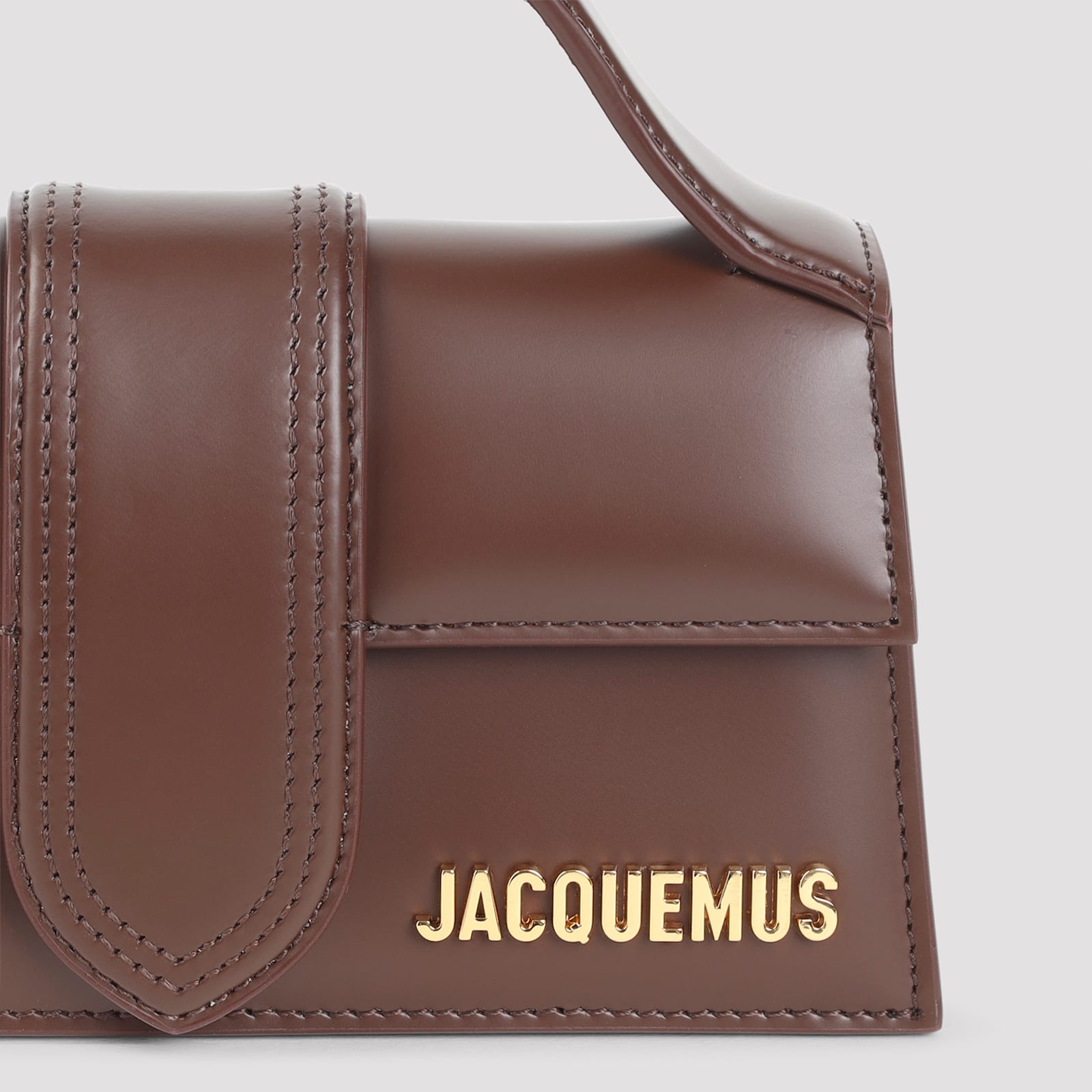 Jacquemus Calf Leather Shoulder Bag With Detachable Strap In Brown