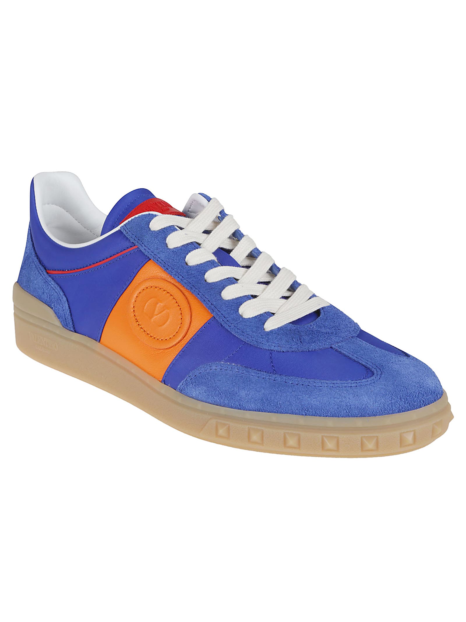 Valentino Garavani Color-blocked Sneakers With Rockstud Detailing In Black