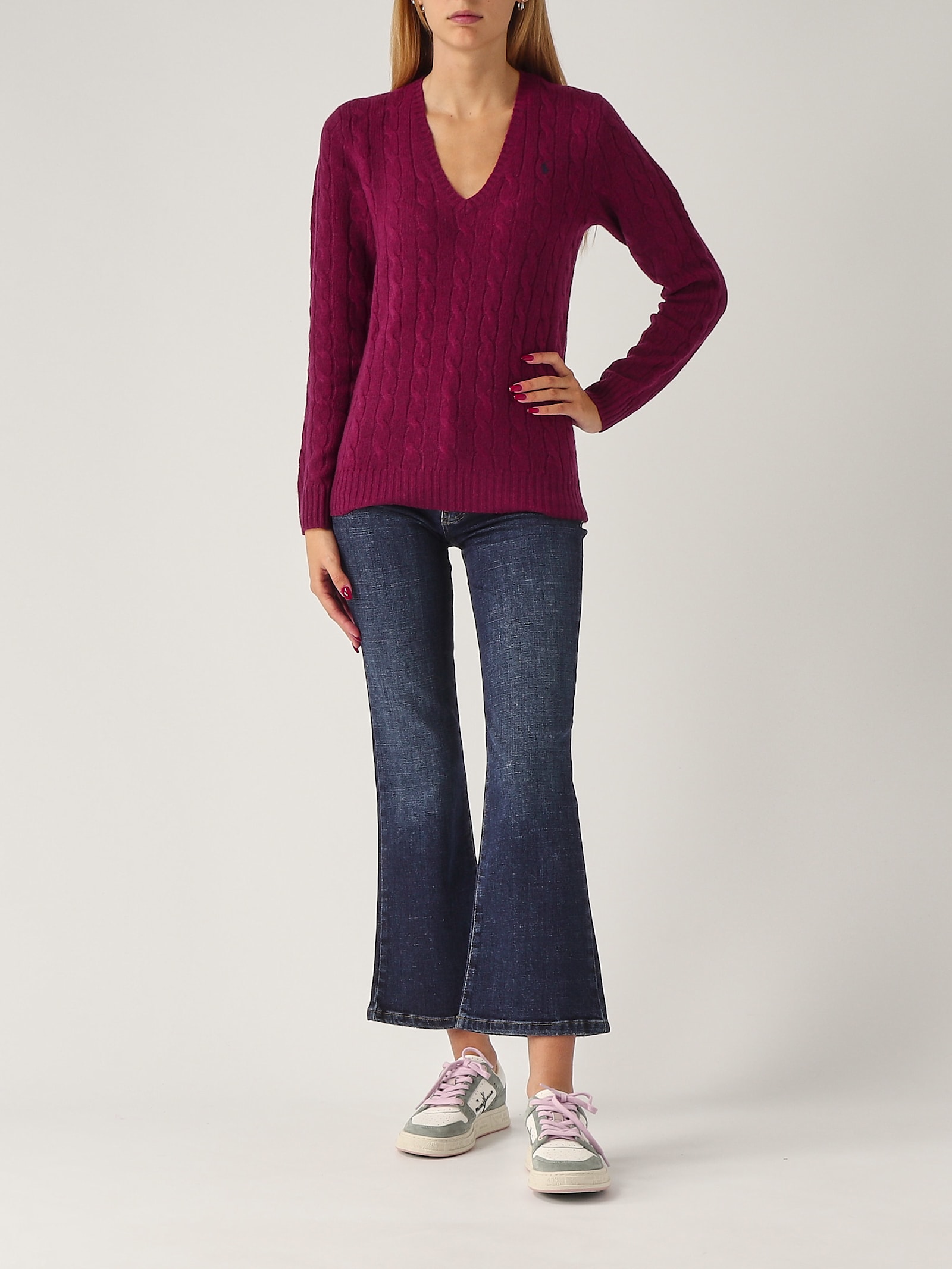 Shop Polo Ralph Lauren Kimberly Sweater In Vino