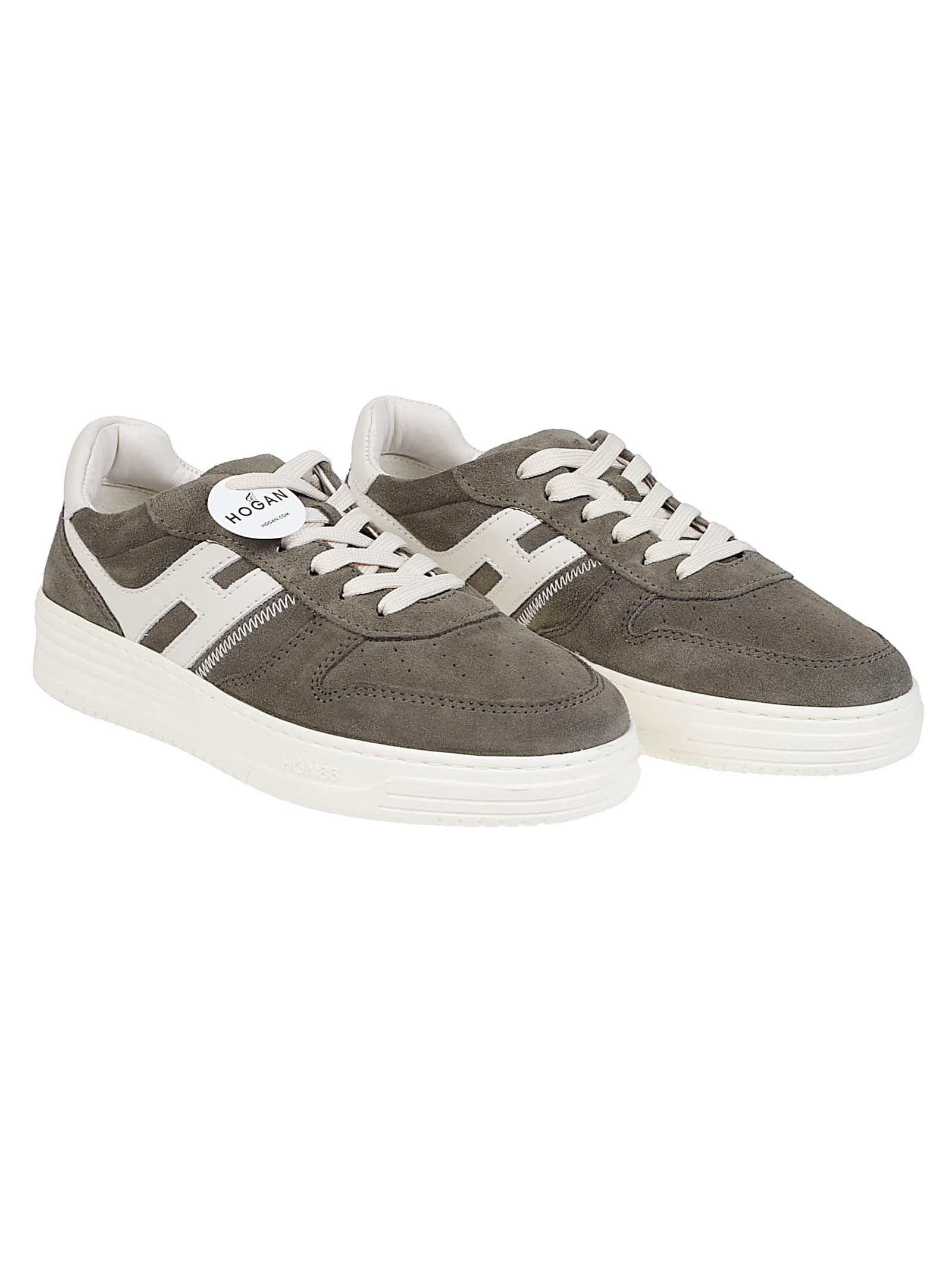 Hogan Lace-up Suede Sneakers With Memory Foam Insole In Gray
