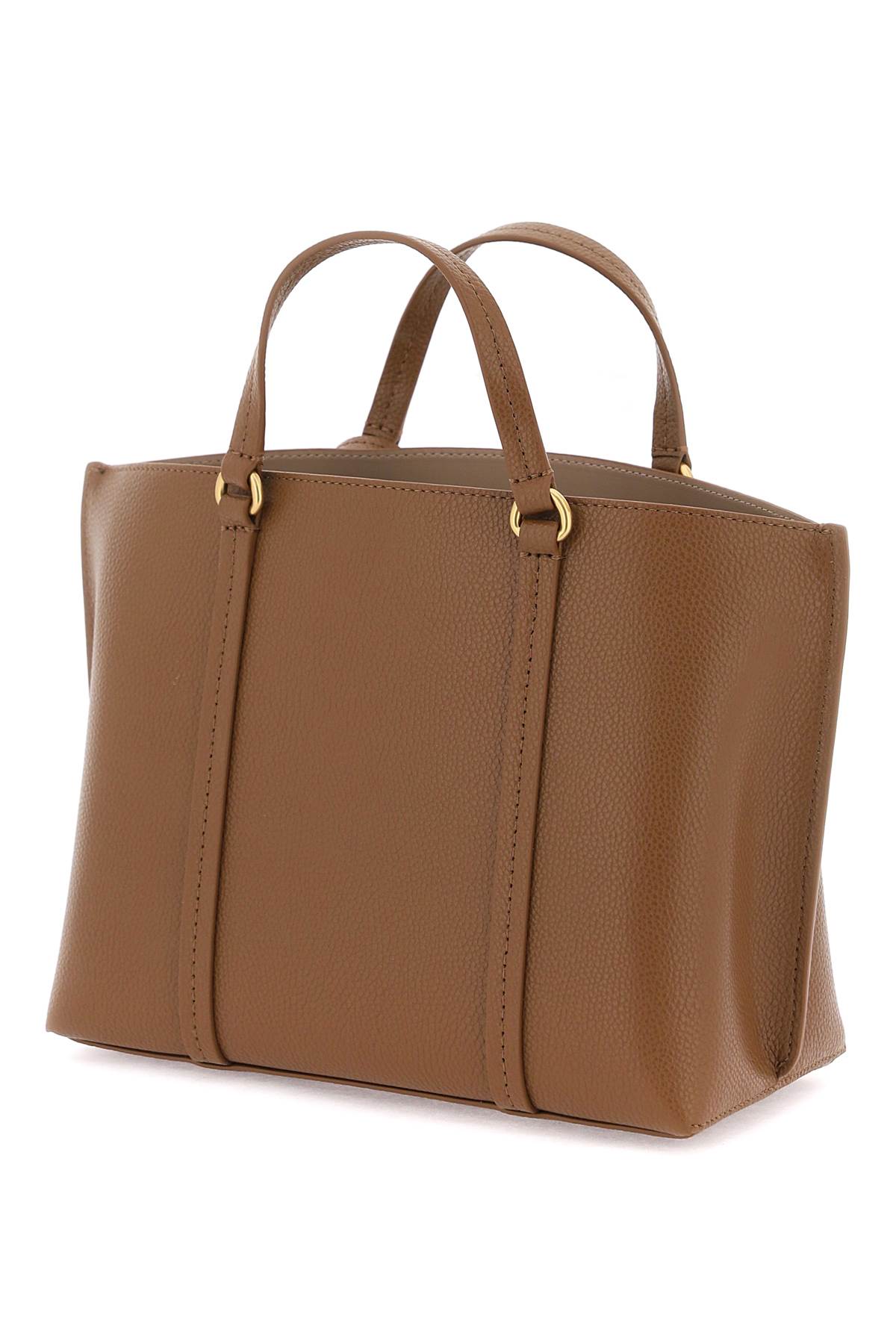 Shop Pinko Carrie Shopper Classic Handbag In Marone Leone Antique Gold (brown)