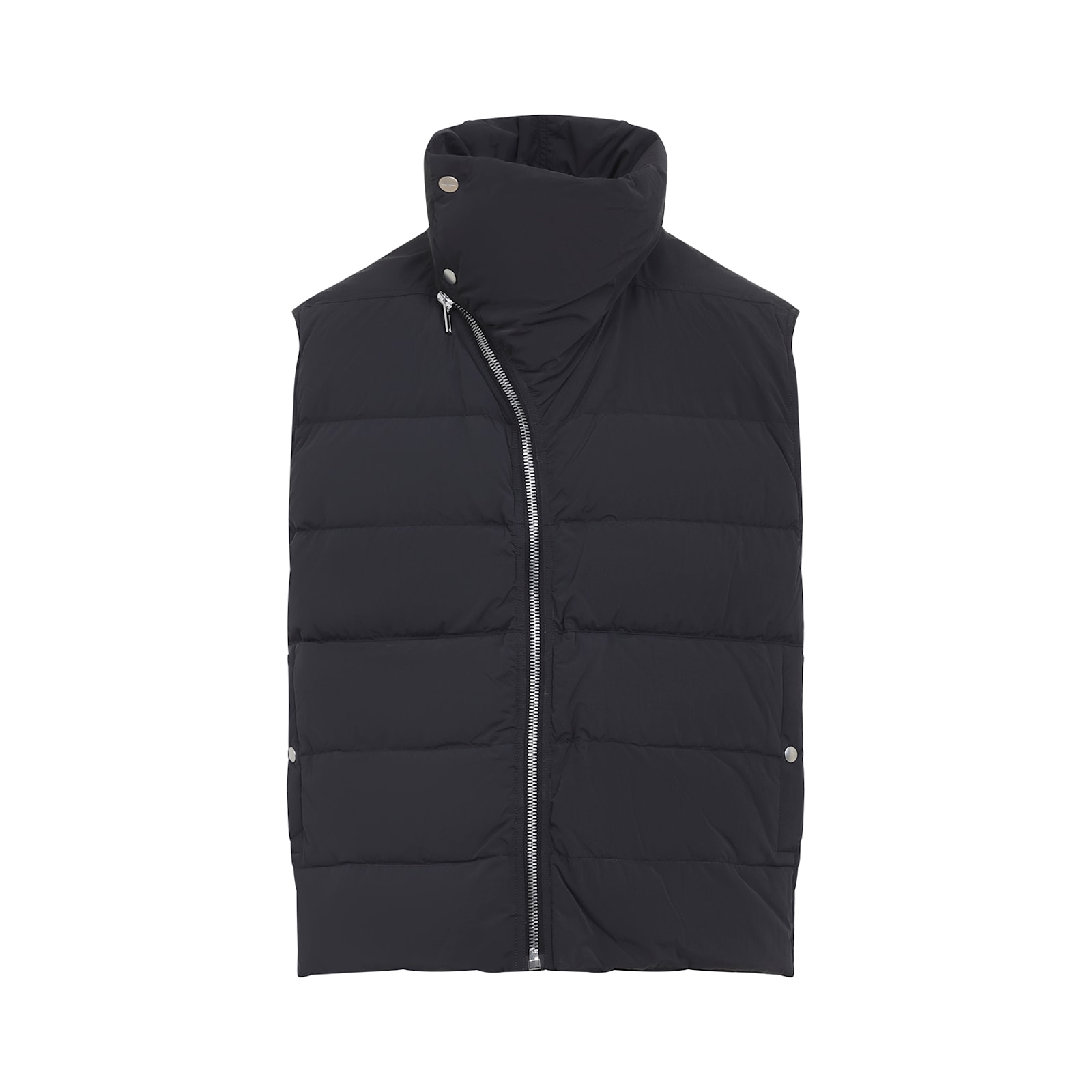 Rick Owens Quilted Asymmetrical Vest In Black