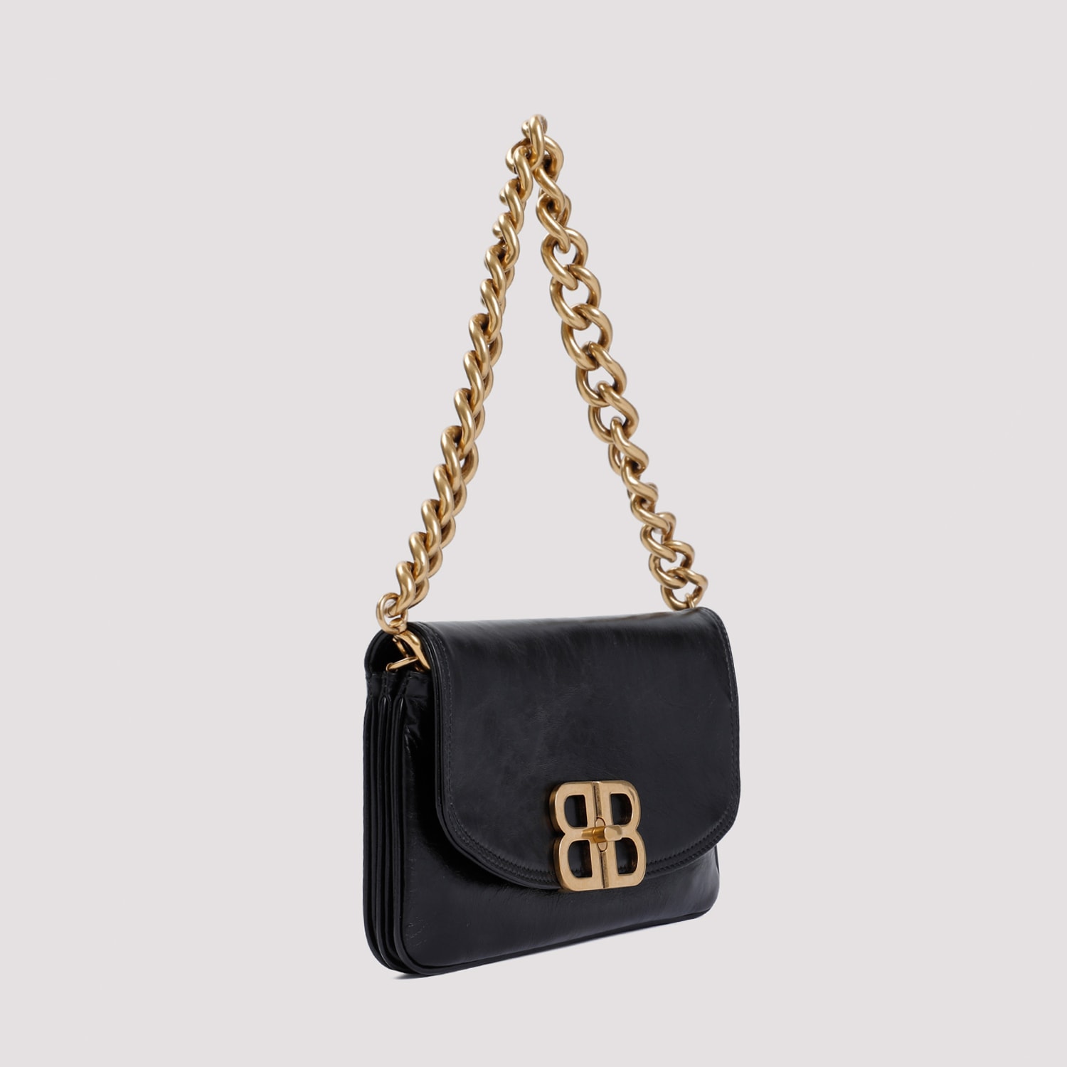 Shop Balenciaga Bb Soft Flap Shoulder Bag In Black