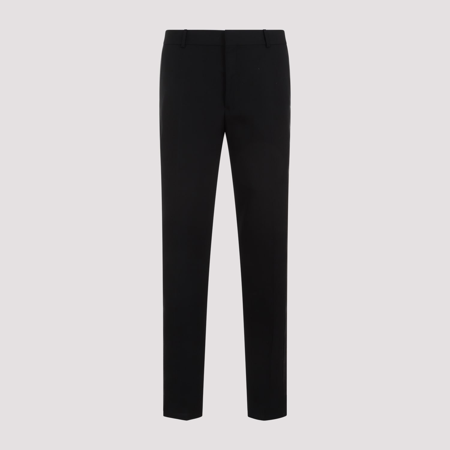 Shop Alexander Mcqueen Wool Cigarette Pants In Black