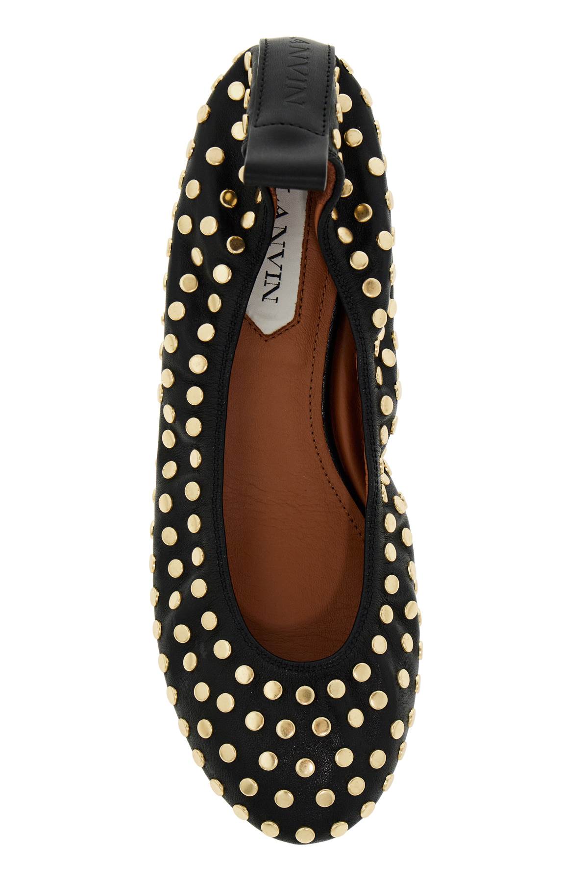 Shop Lanvin Studded Ballet Flats In Noir (black)