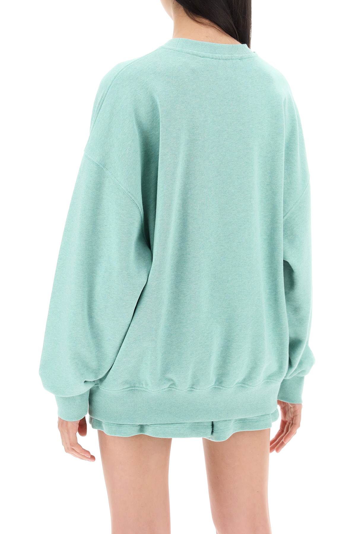 Shop Rotate Birger Christensen Logo Crewneck Sweatshirt In Granite Green