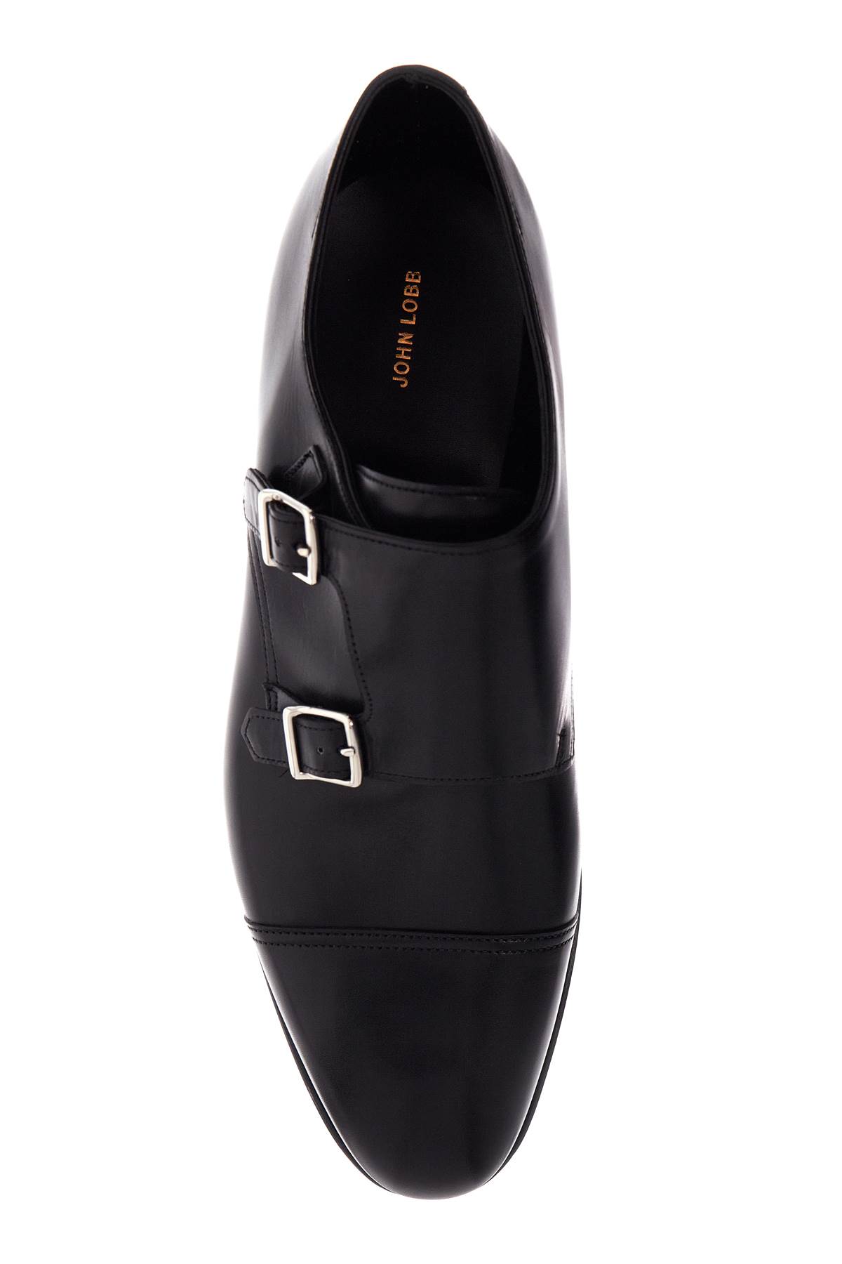 Shop John Lobb William Monk Strap Loafers In Black (black)