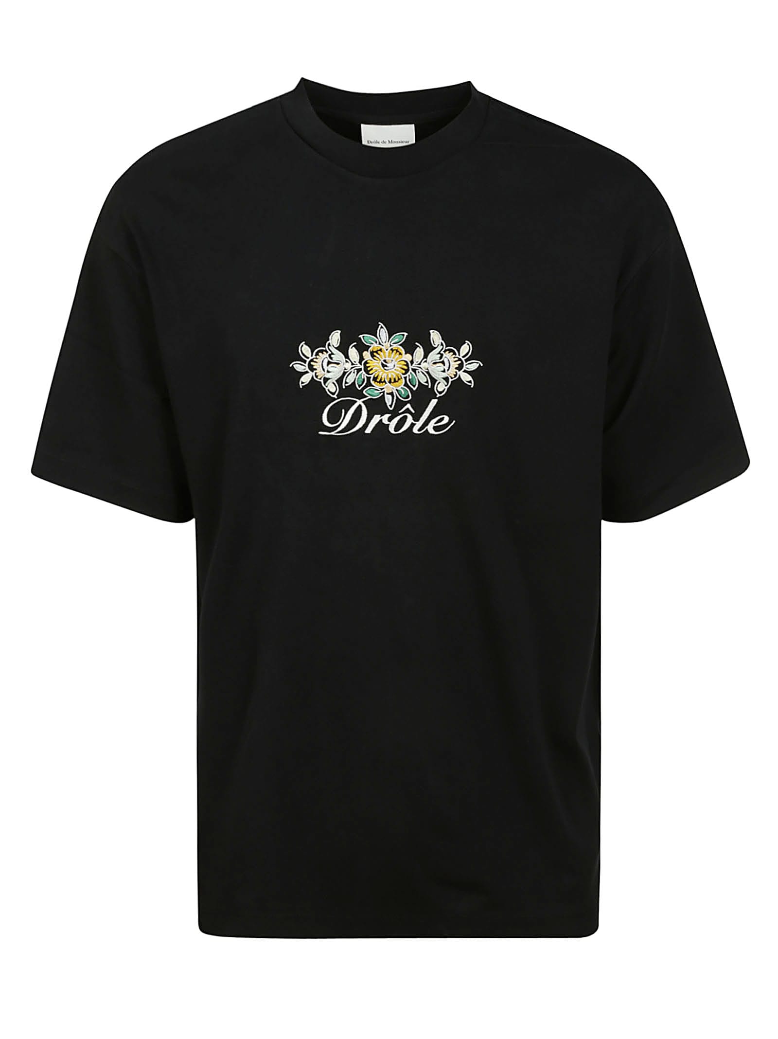 Shop Drôle De Monsieur Le T-shirt Drole Fleuri In Bl Black