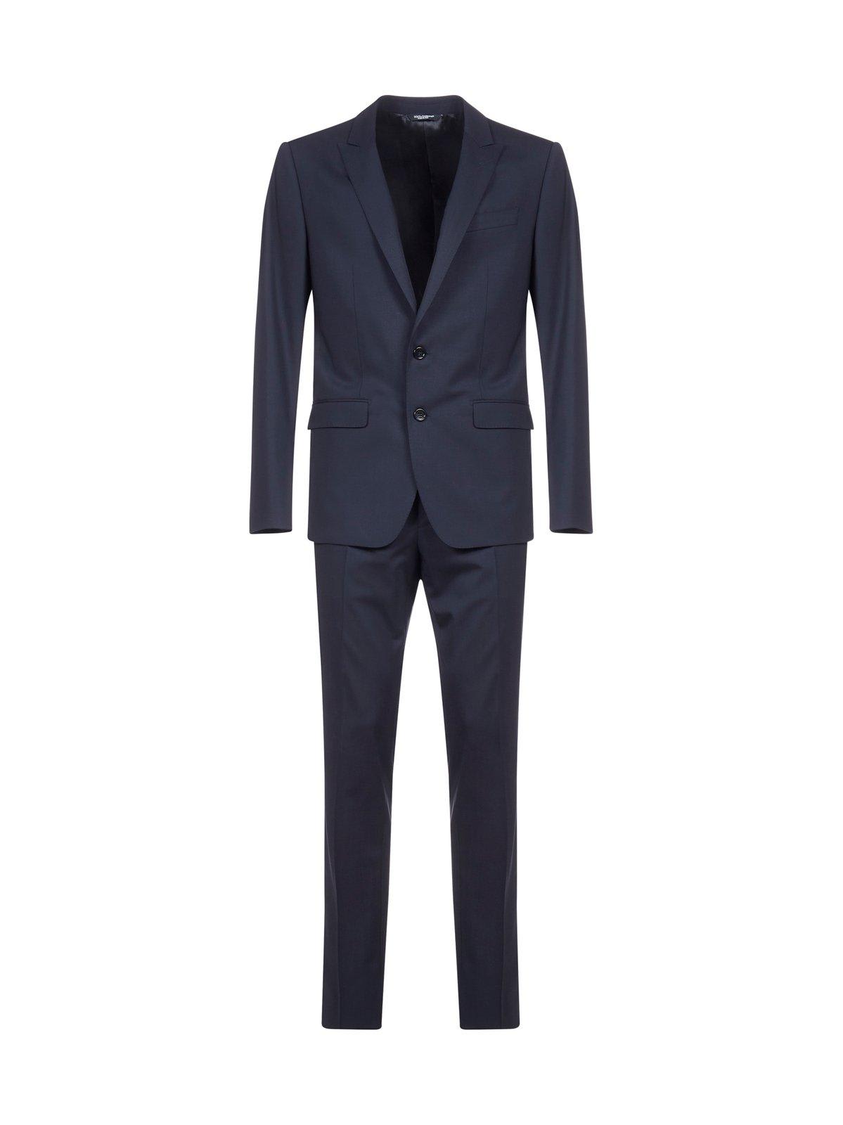 Dolce & Gabbana Men Virgin Wool-silk Blend Suit In Blue