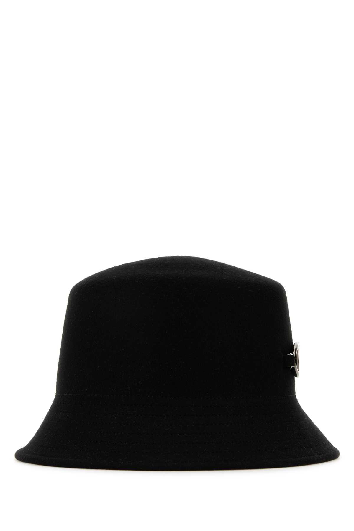 Shop Valentino Black Felt Bucket Hat In Neroblackruthenio