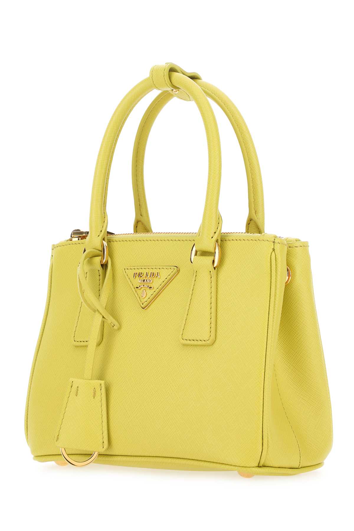 Shop Prada Yellow Leather Handbag