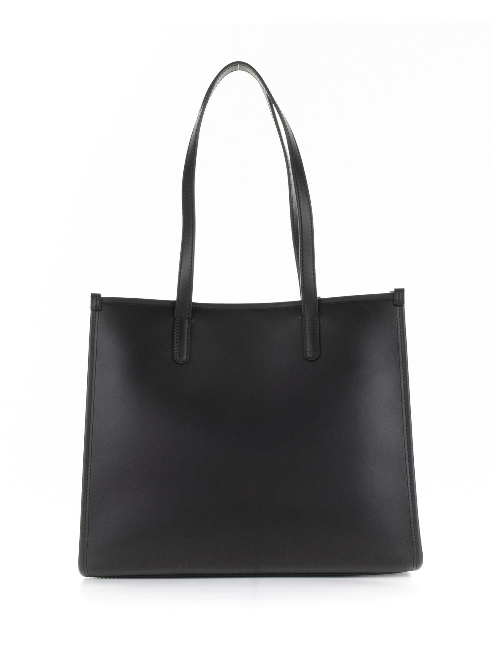 Shop Dolce & Gabbana Medium Shopping Bag In Calfskin In Nero