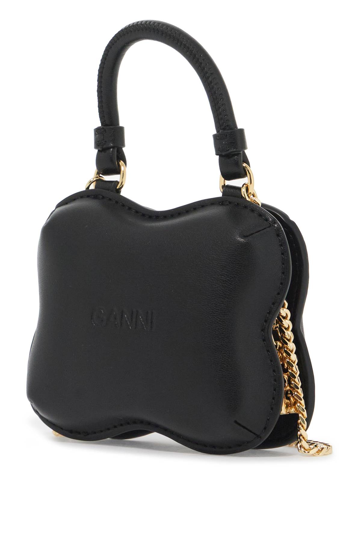 Shop Ganni Nano Butterfly Bag In Black (black)