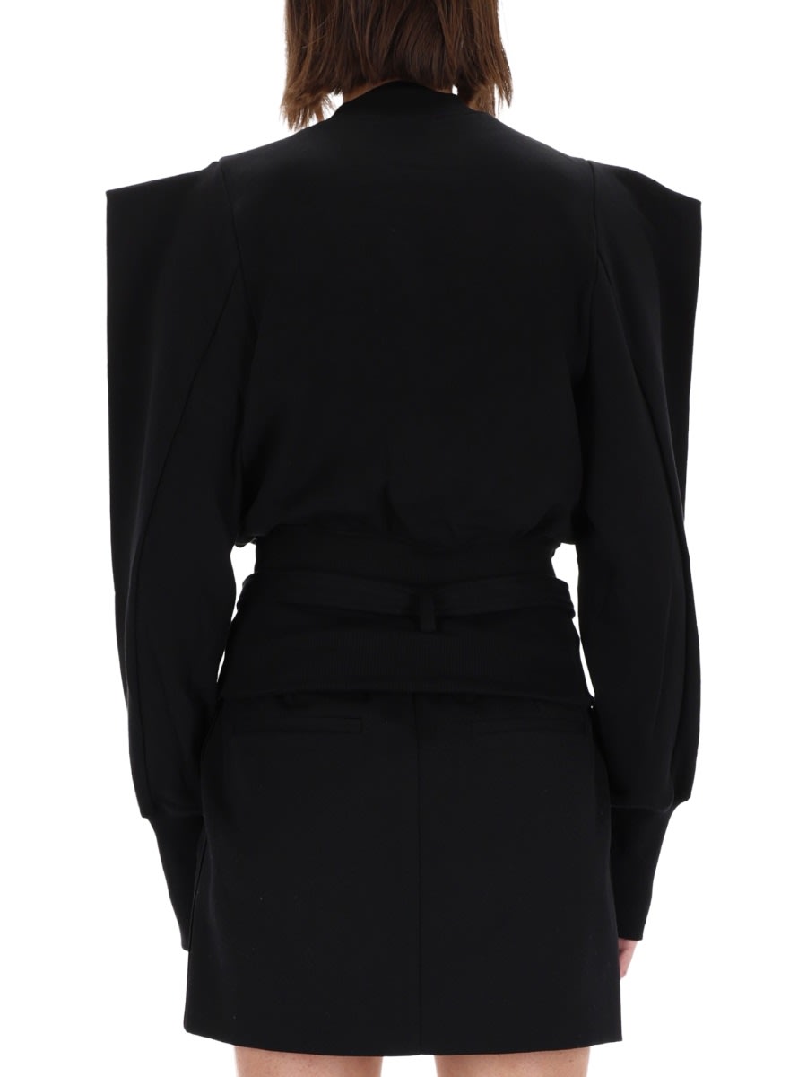 Versace Jeans Couture Sweatshirt With Draped Shoulders In Black