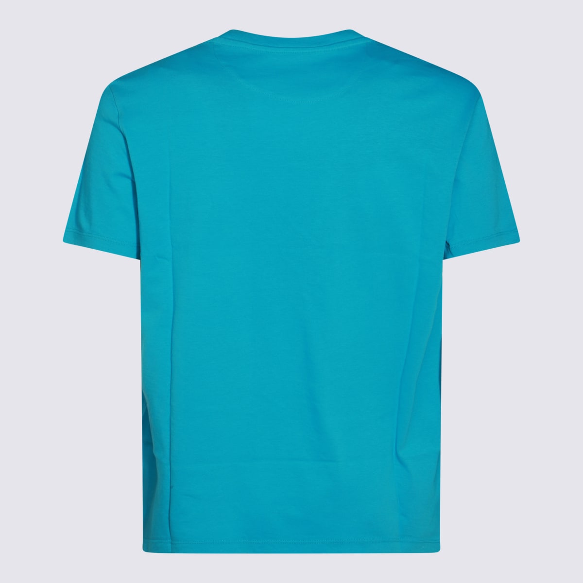 Valentino Garavani Light Blue T-shirt With Vlogo Patch In Valentino Garavani Light Blue T-shirt With Vlogo Patch In