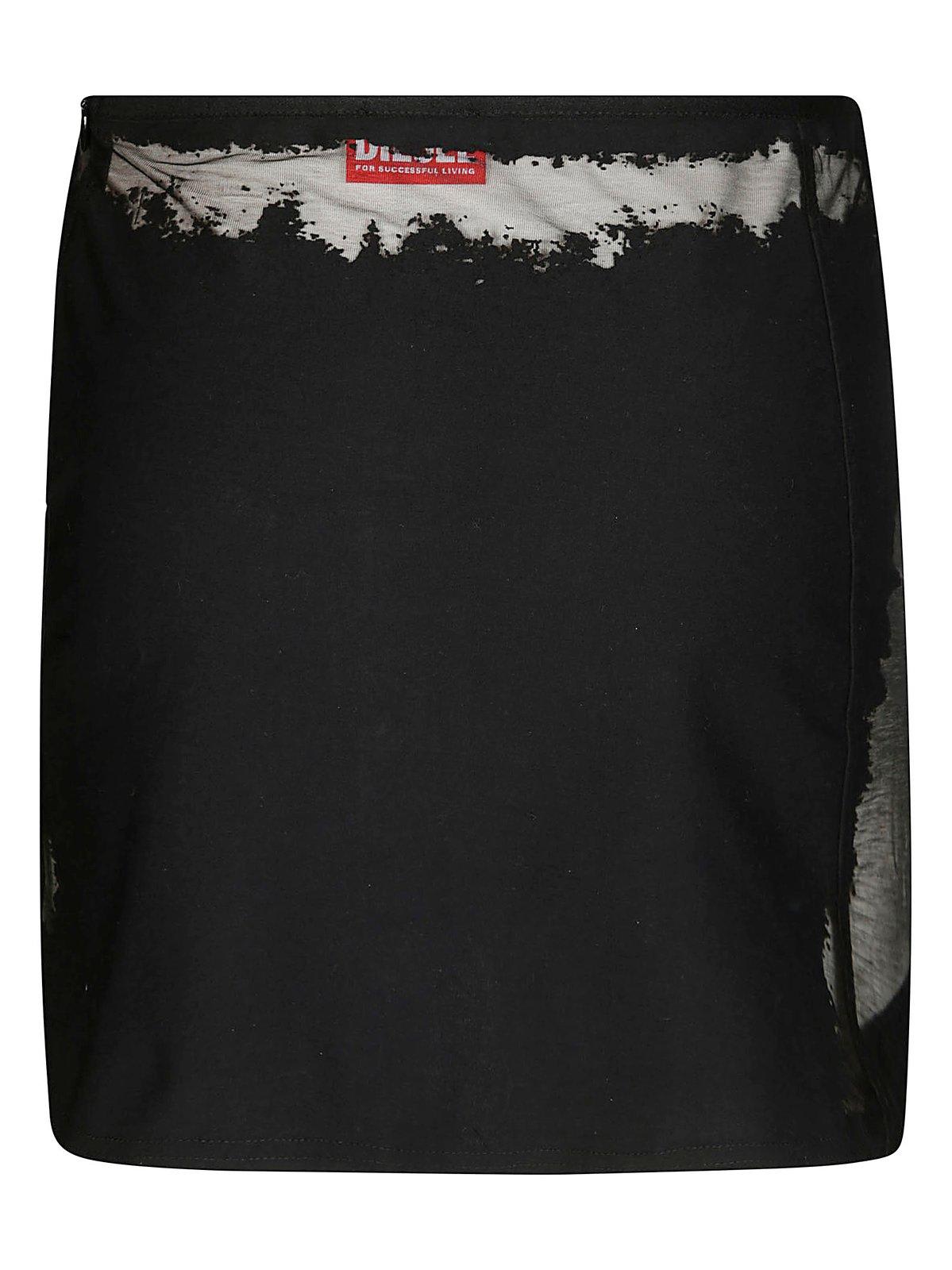 Shop Diesel O-malvy Curved Hem Mini Skirt