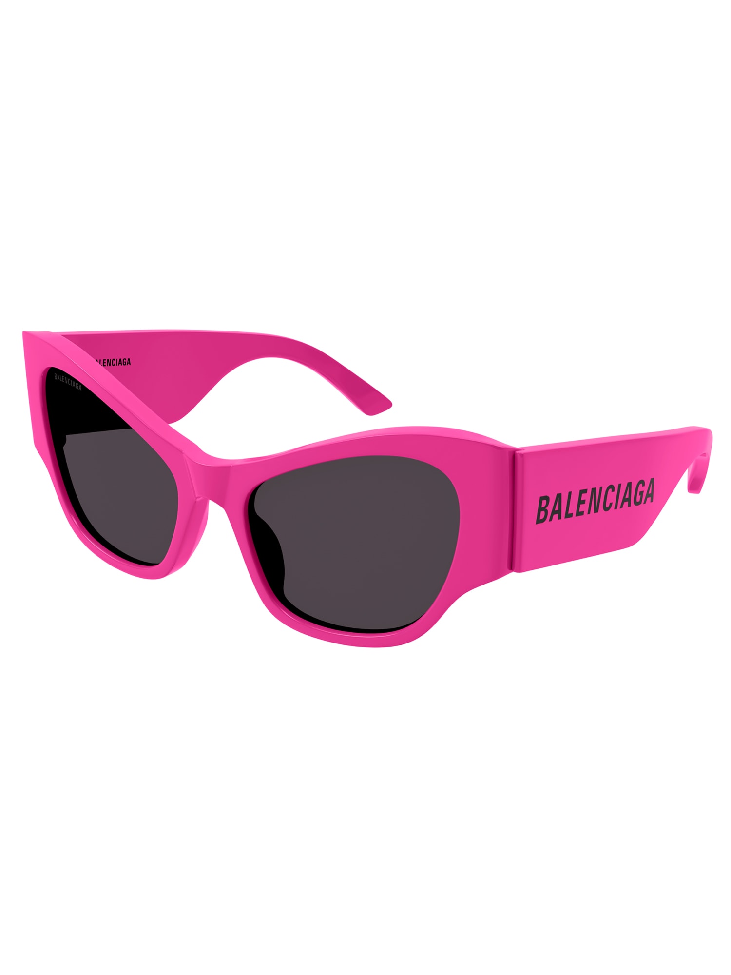 Shop Balenciaga Bb0259s Sunglasses In Fuchsia Fuchsia Grey