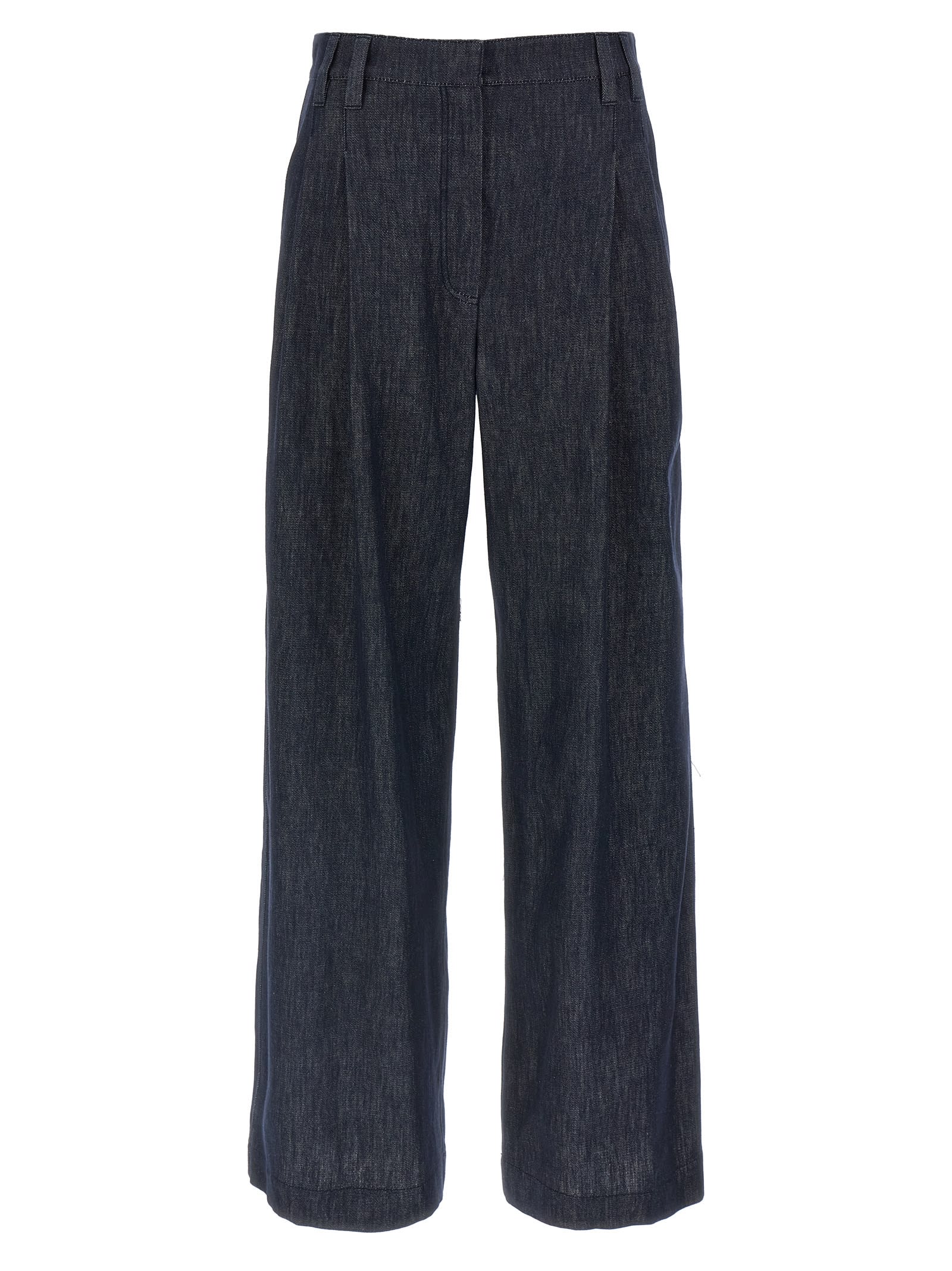 Brunello Cucinelli Wide Leg Jeans In Blue