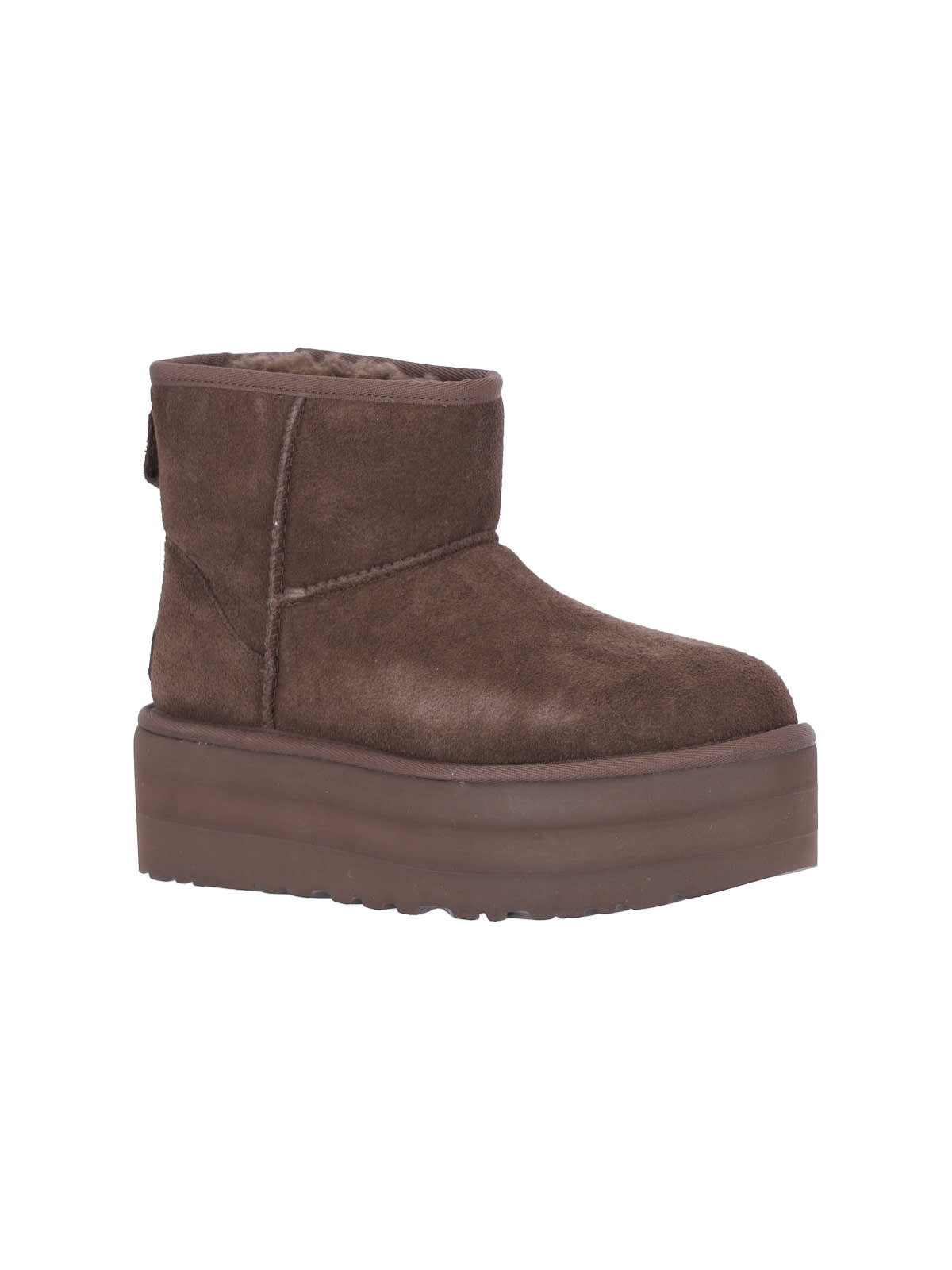 Shop Ugg Plateau Classic Mini Boots In Marrone