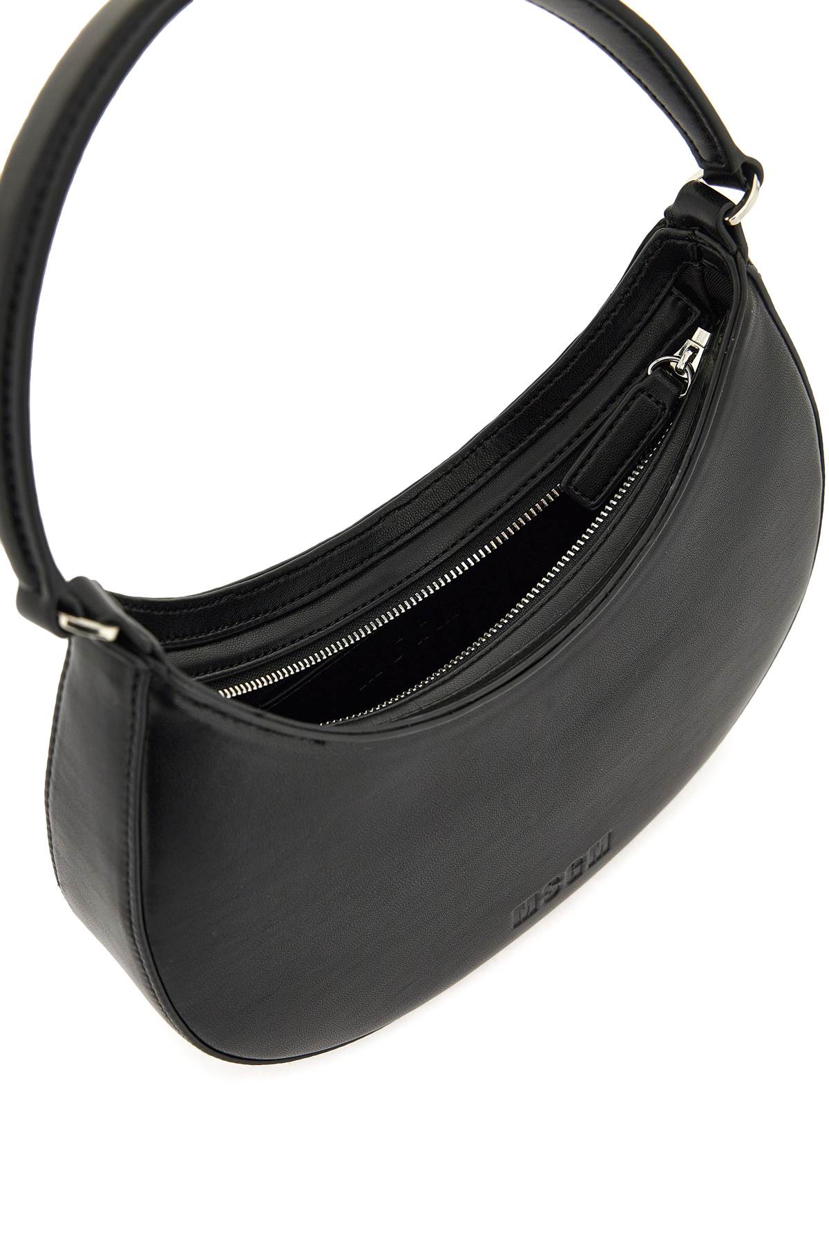 Msgm Faux Leather Hobo Shoulder Bag In Black (black)
