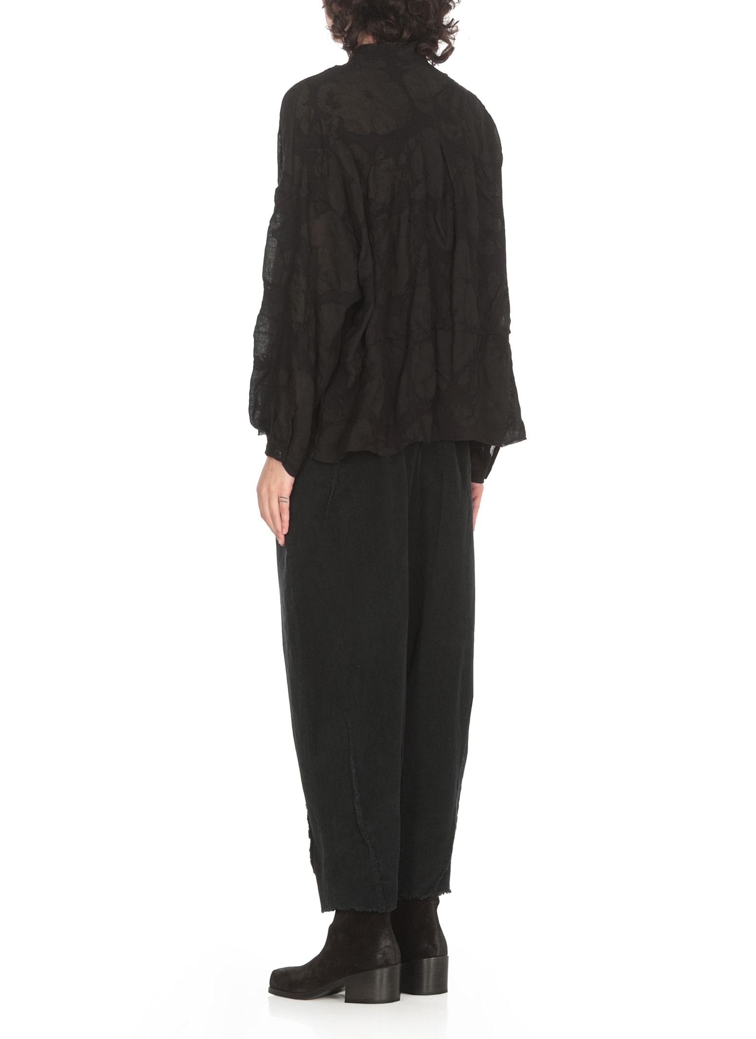 Shop Sanctamuerte Wool Blusa In Black