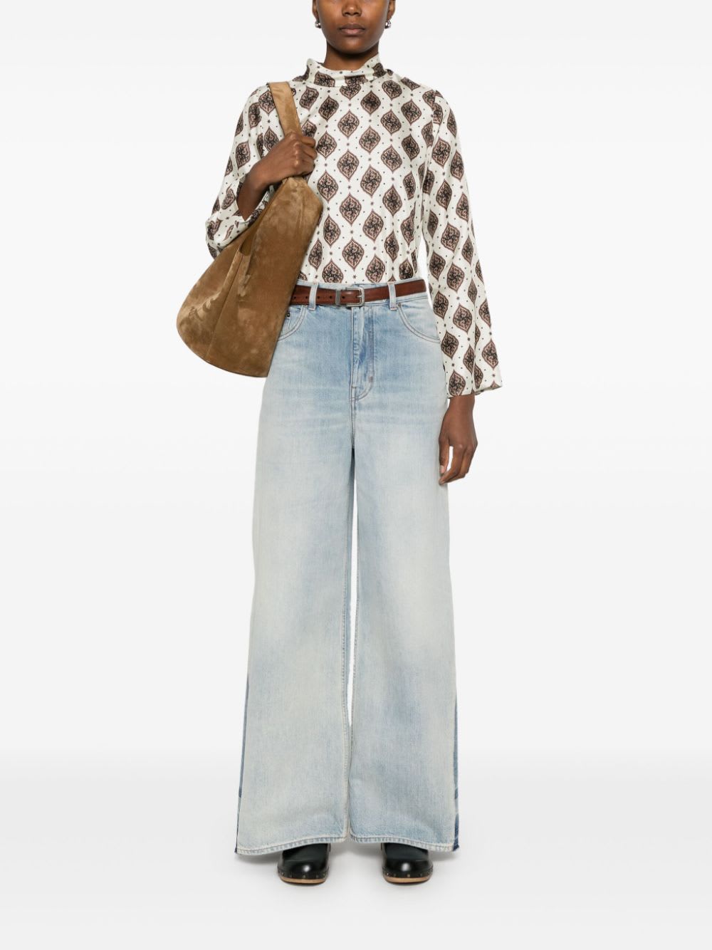 Alberto Biani Silk Satin Weave Floral Print Jersey In Multi