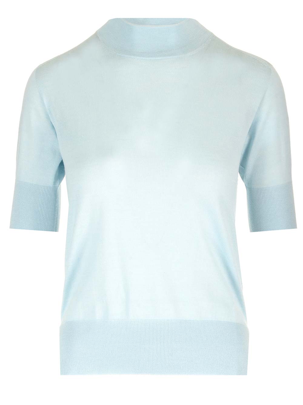 Jil Sander Superfine Merino Top In Light Blue