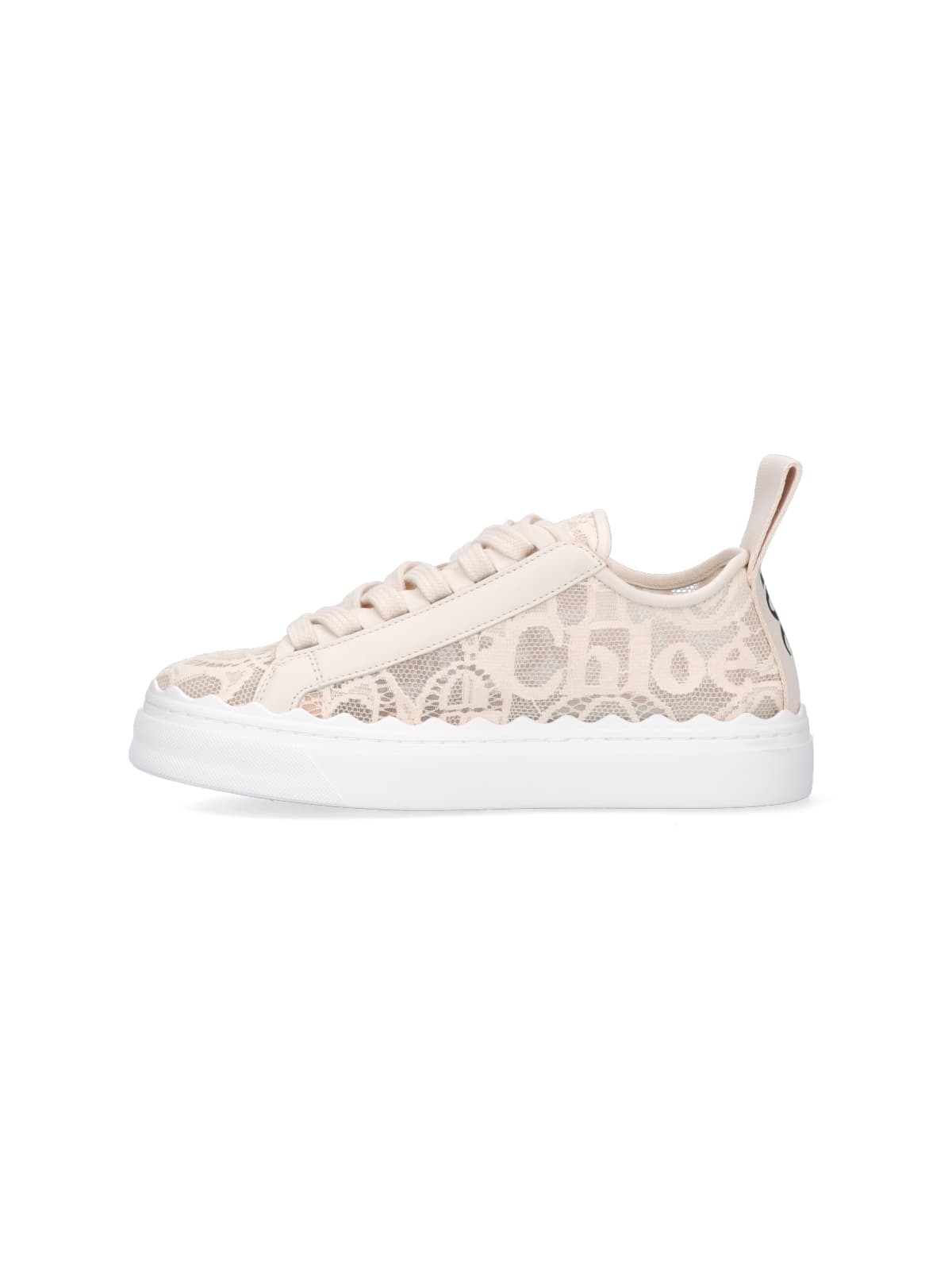 Shop Chloé Lauren Sneakers In Mild Beige