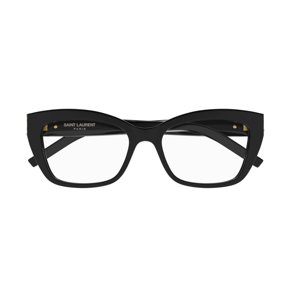 Saint Laurent Black Black Transparent Acetate Glasses In Tartarugato