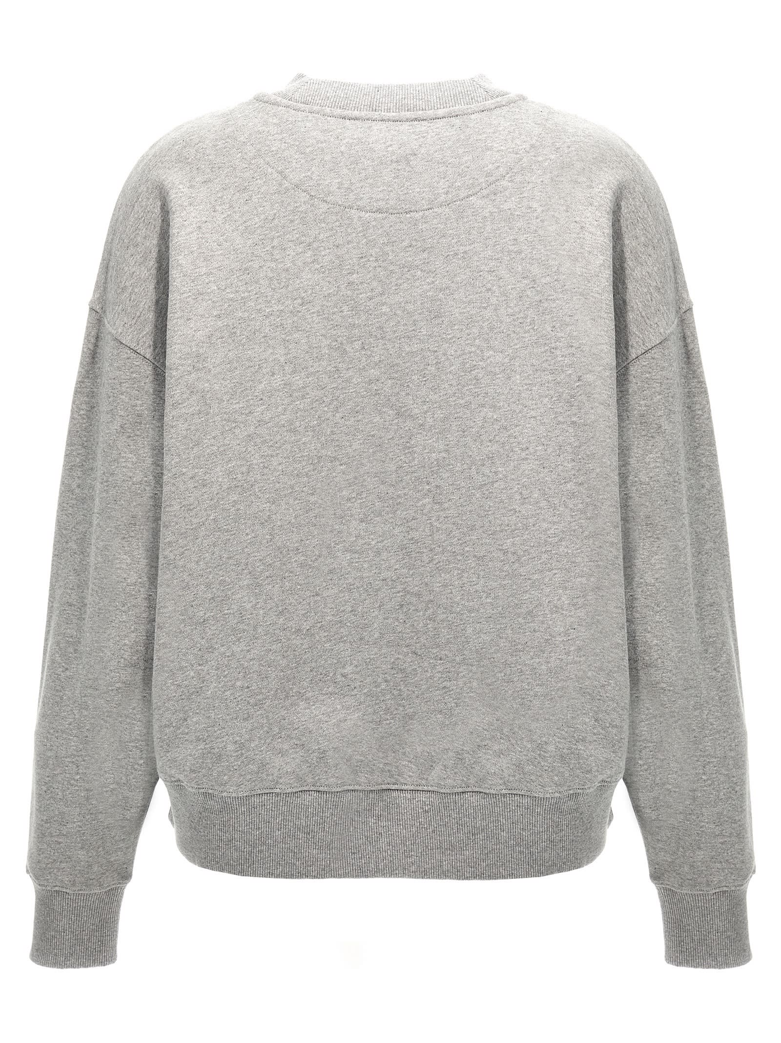 Attico Grey Crewneck Logo Pullover In Gray