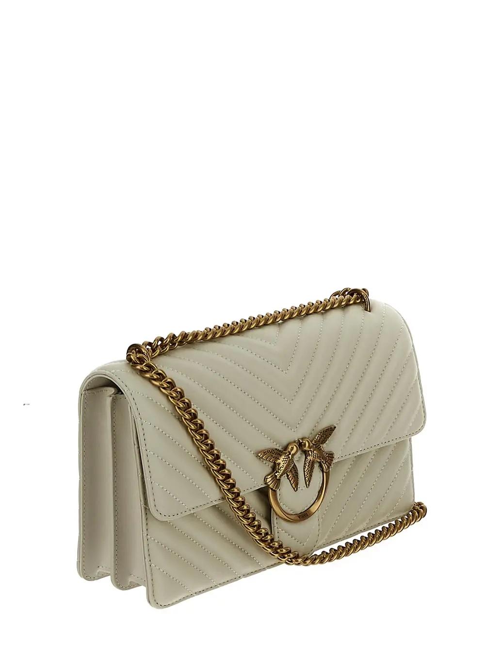 Pinko Love One Classic Shoulder Bag In Q White