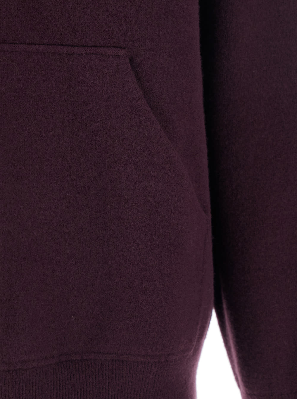 Roberto Collina Bordeaux Sweatshirt With Drawstring Hood And Dropped Shoulders In Wool Man In Burgundy