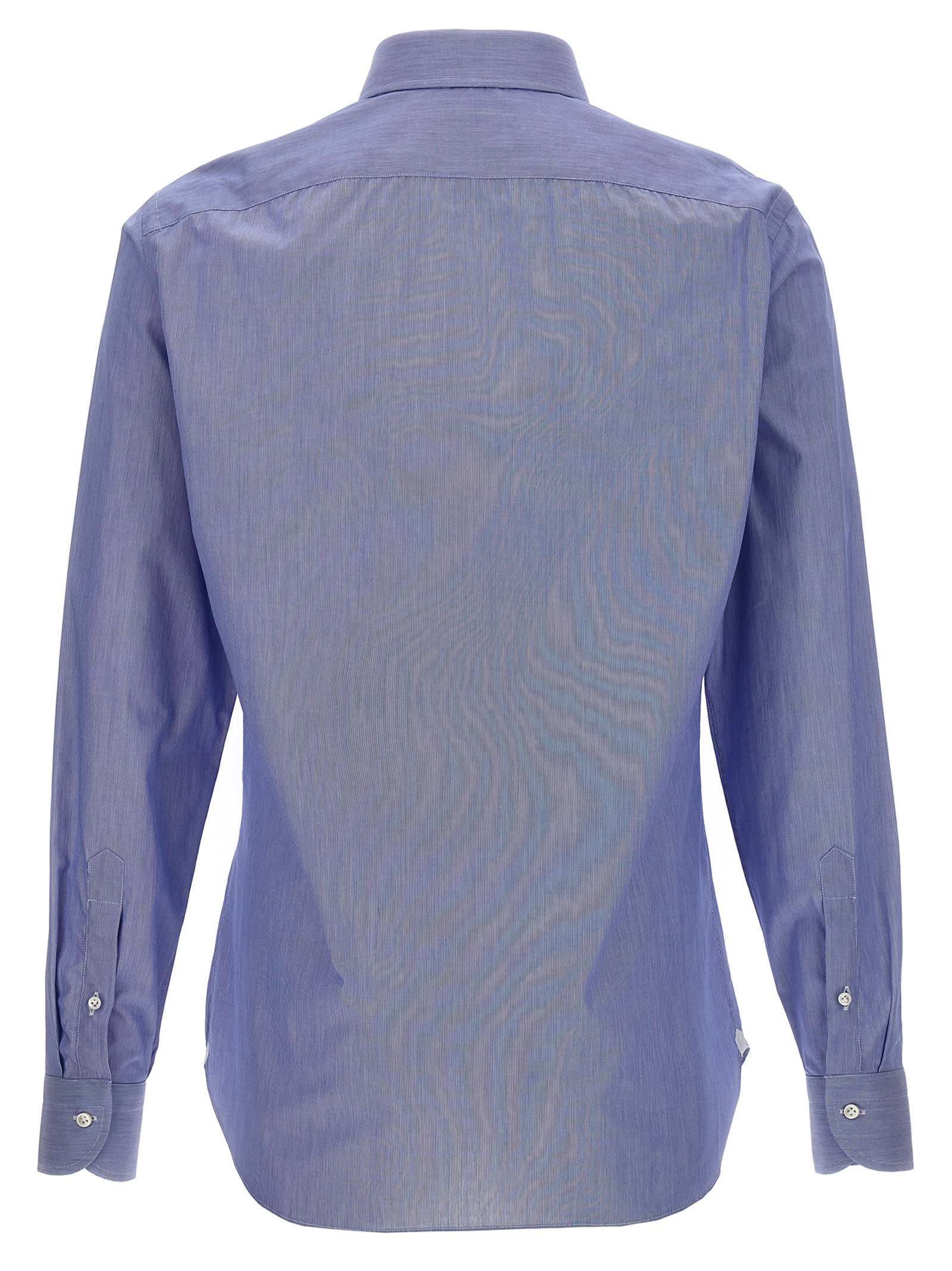 Shop Borriello Napoli Falso Unito Cotton Shirt In Light Blue