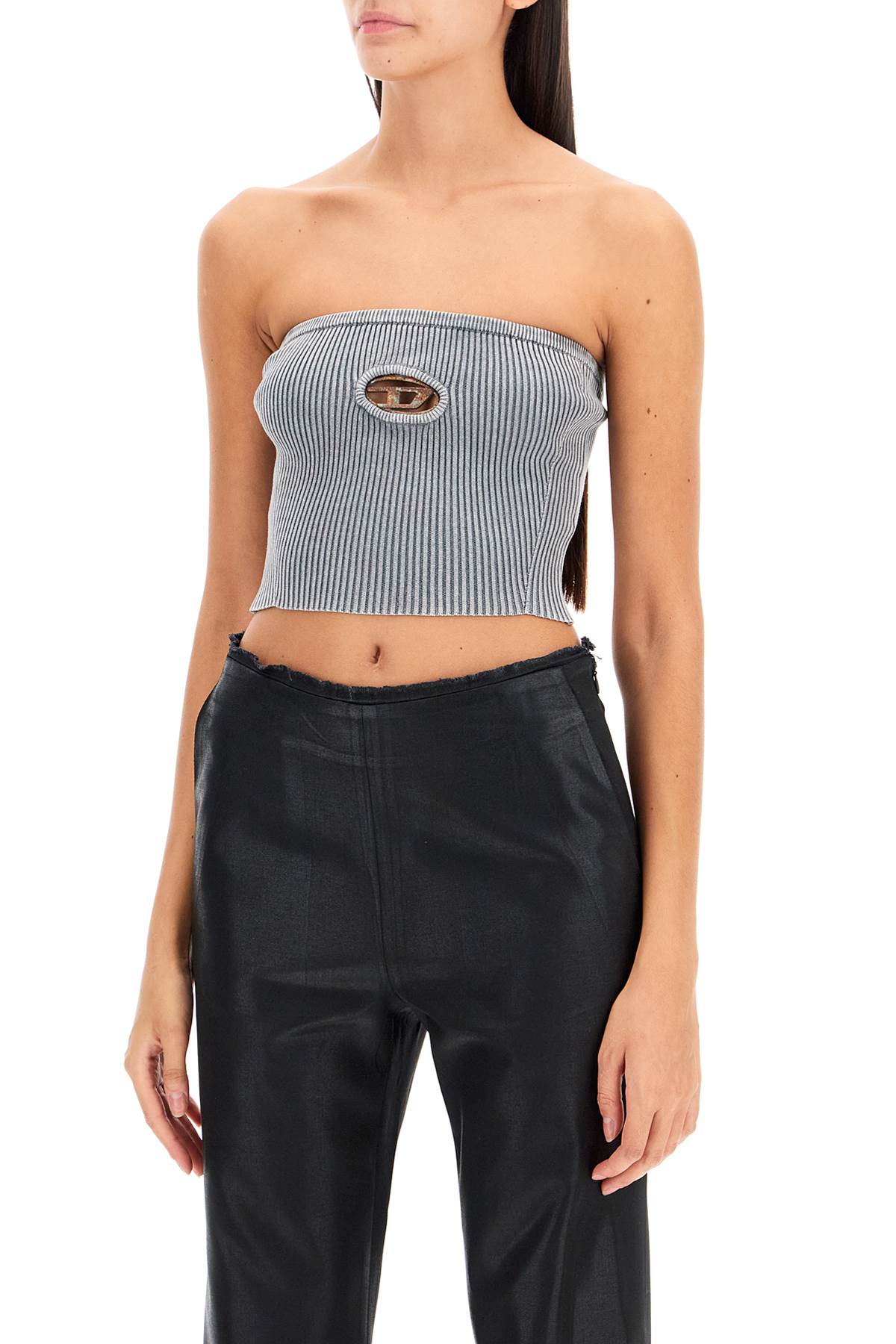 Shop Diesel Strapless Top M In Ice (grey)