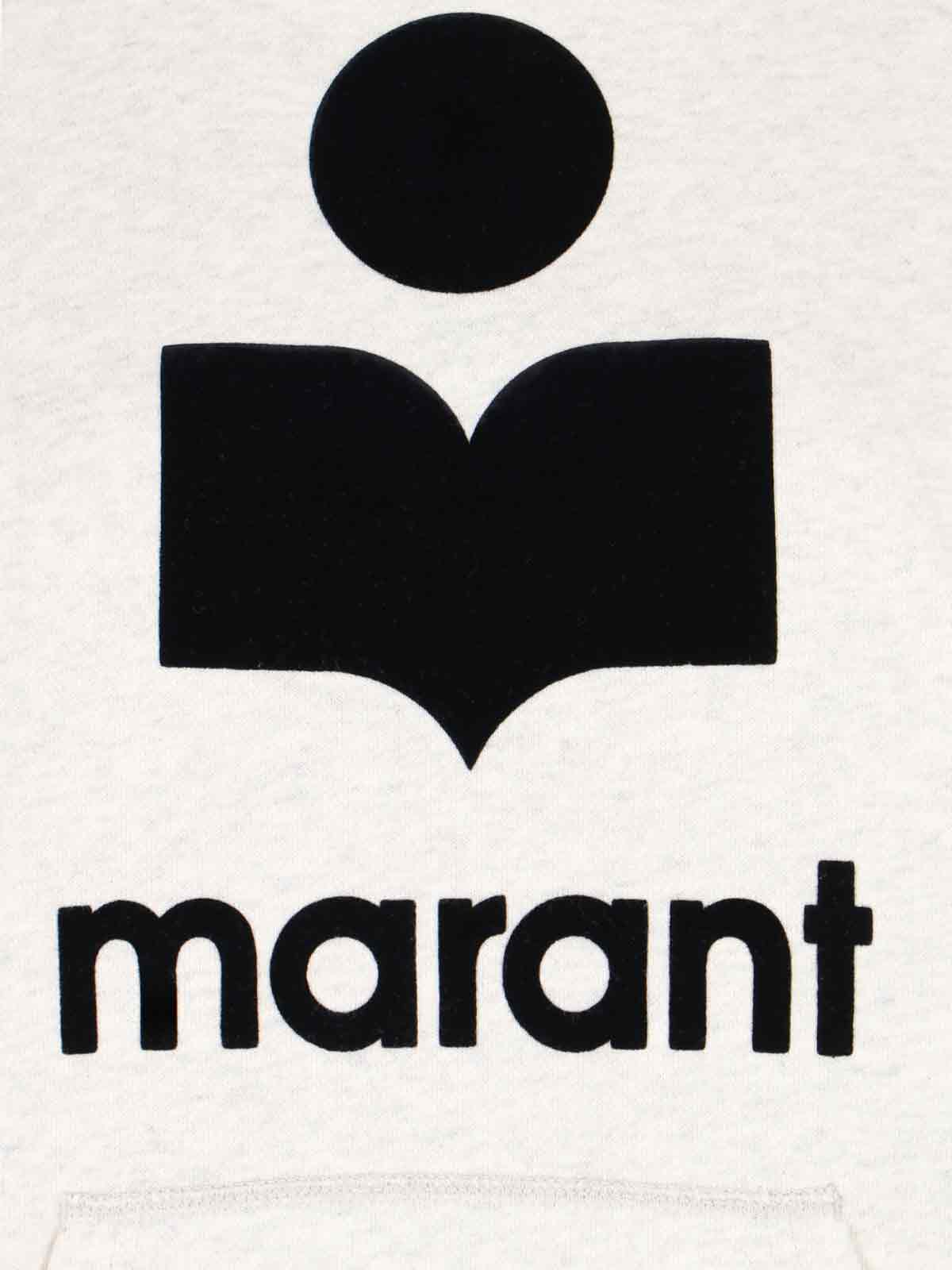 Shop Marant Etoile Logo Hoodie In Powder